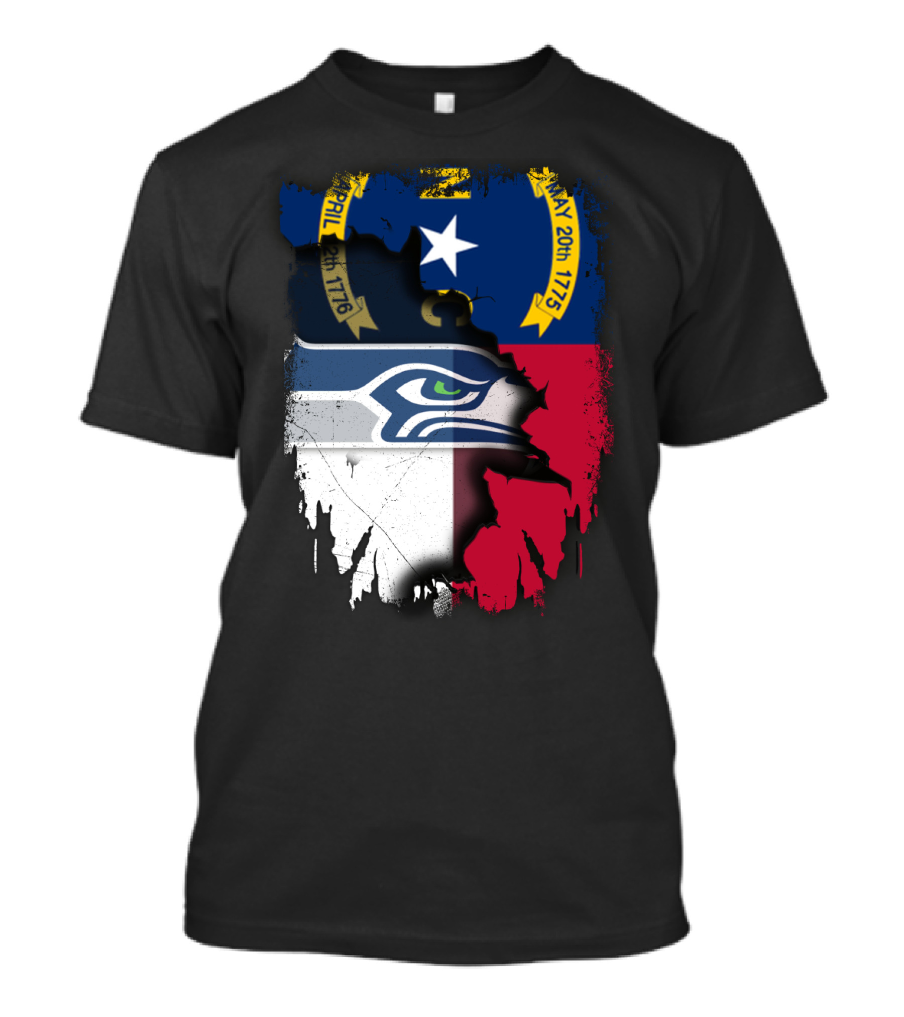 Together North Carolina Flag With Seattle Seahawks T-Shirt