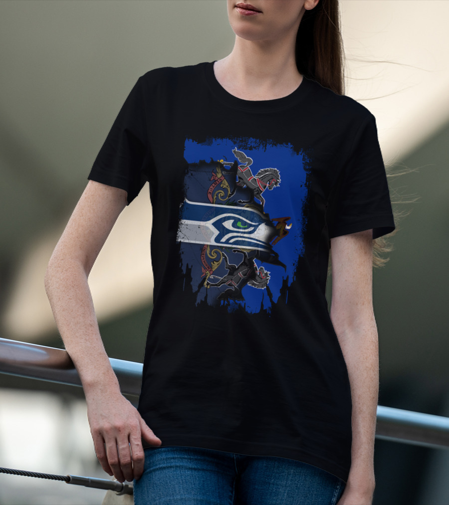 Pennsylvania Pride With Seahawks And Battle Horses T-Shirt
