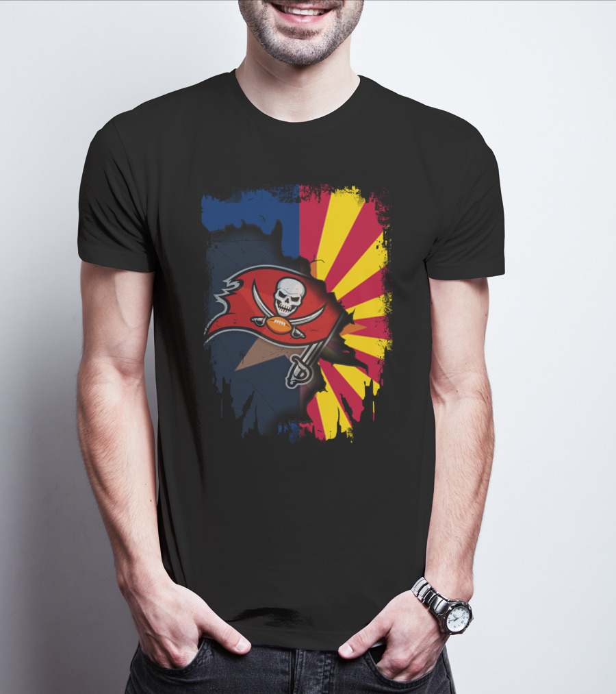 Arizona State Flag And Buccaneers Logo Together T-Shirt