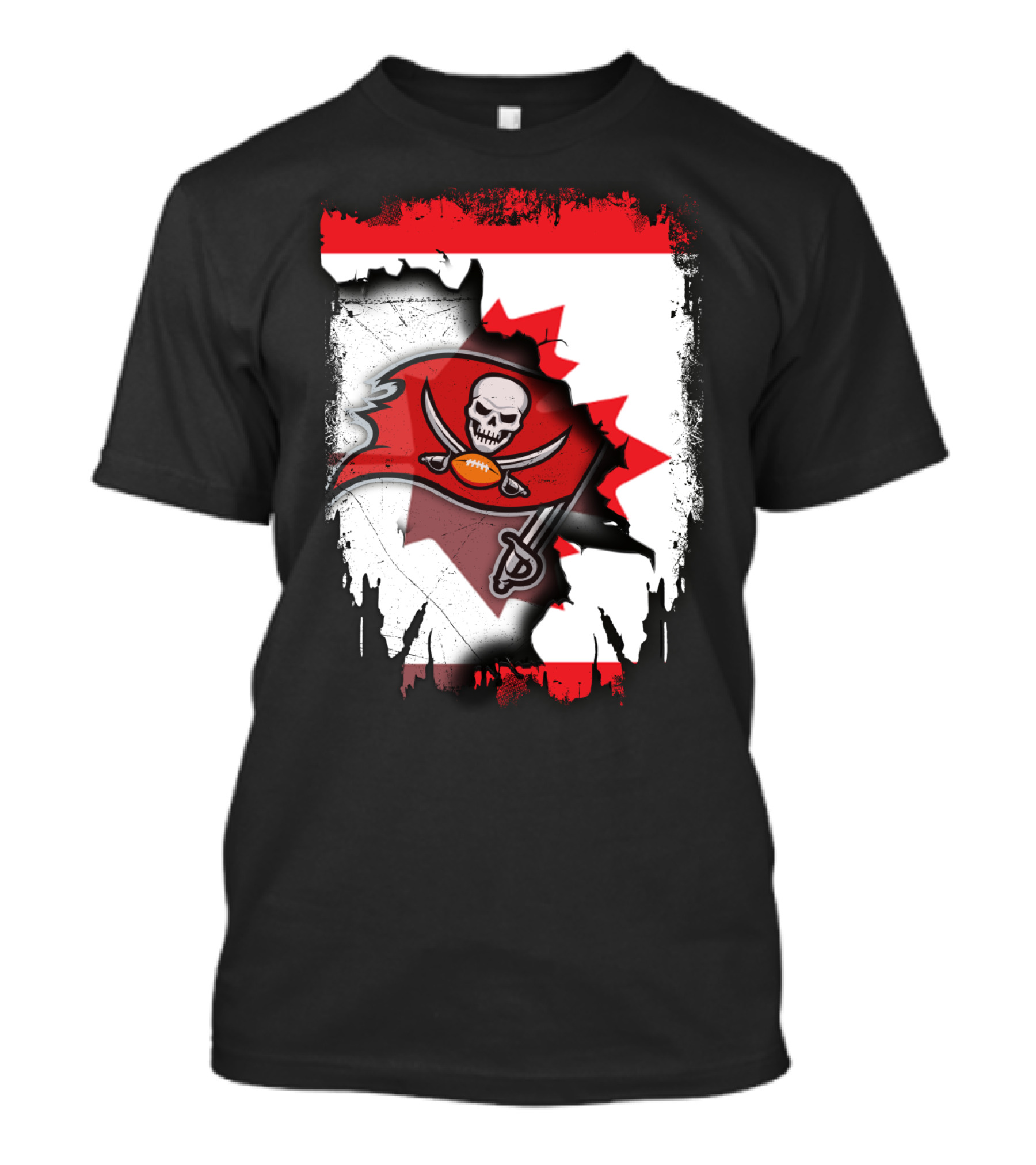 Canada Flag Buccaneers Football Fusion T-Shirt