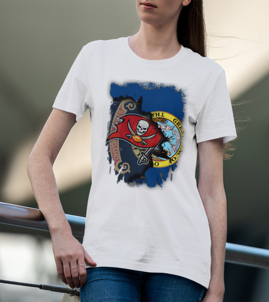 Idaho State Meets Buccaneers Flag Fusion T-Shirt