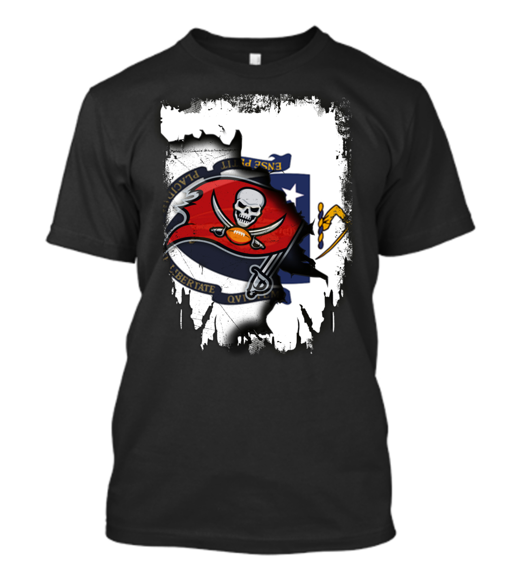 Together Massachusetts And Buccaneers Flag Fusion T-Shirt