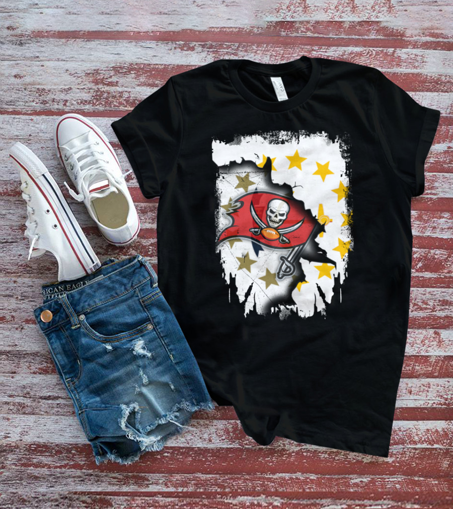 Together Rhode Island With Buccaneers Flag And Stars T-Shirt