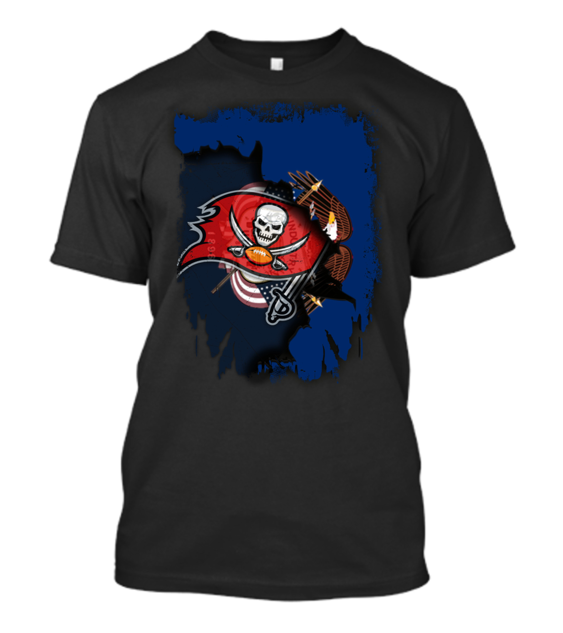 Together Utah Buccaneers American Pride Flag Eagle Skull T-Shirt
