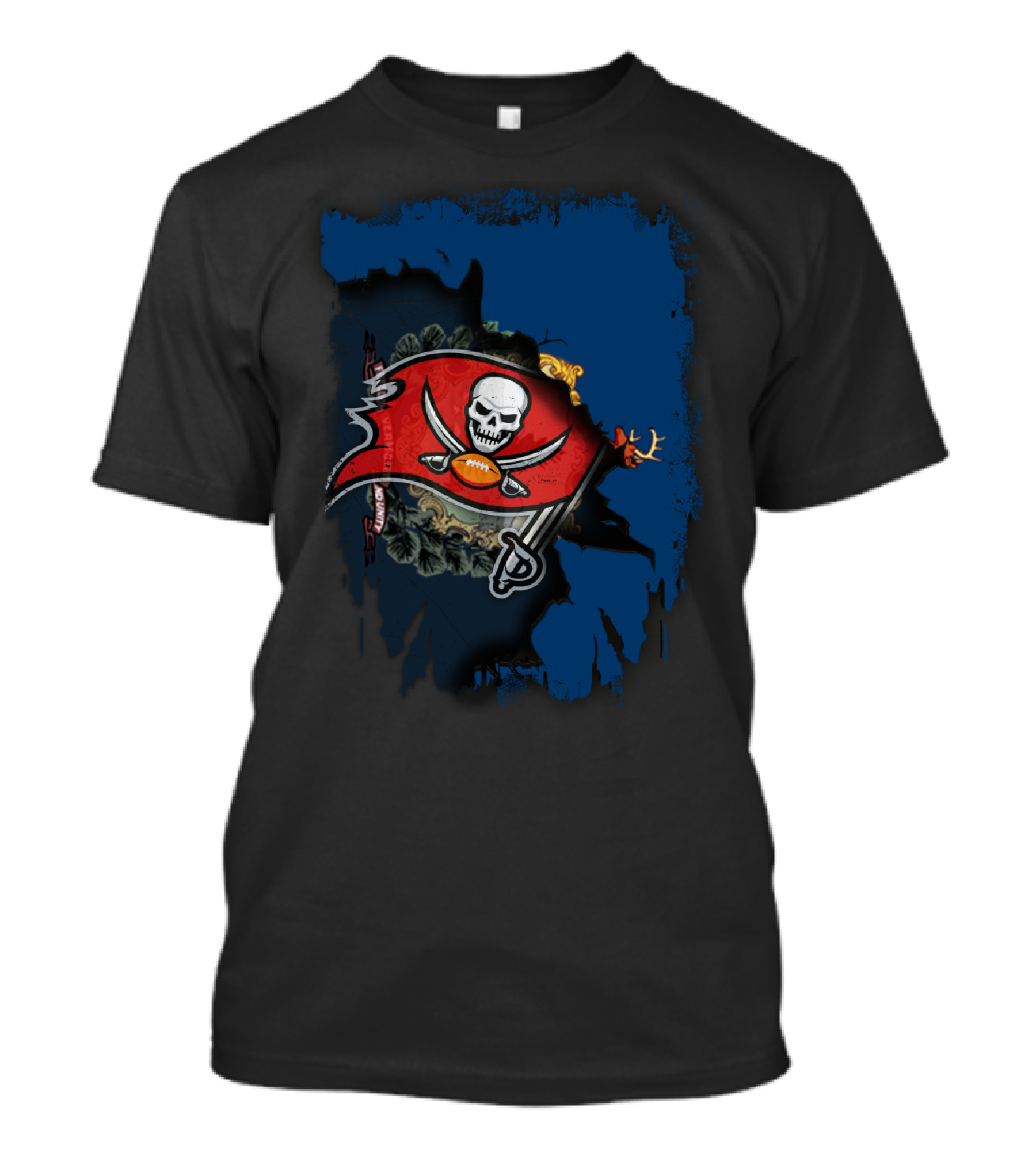 Together Vermont Buccaneers Flag With Skull And Football T-Shirt
