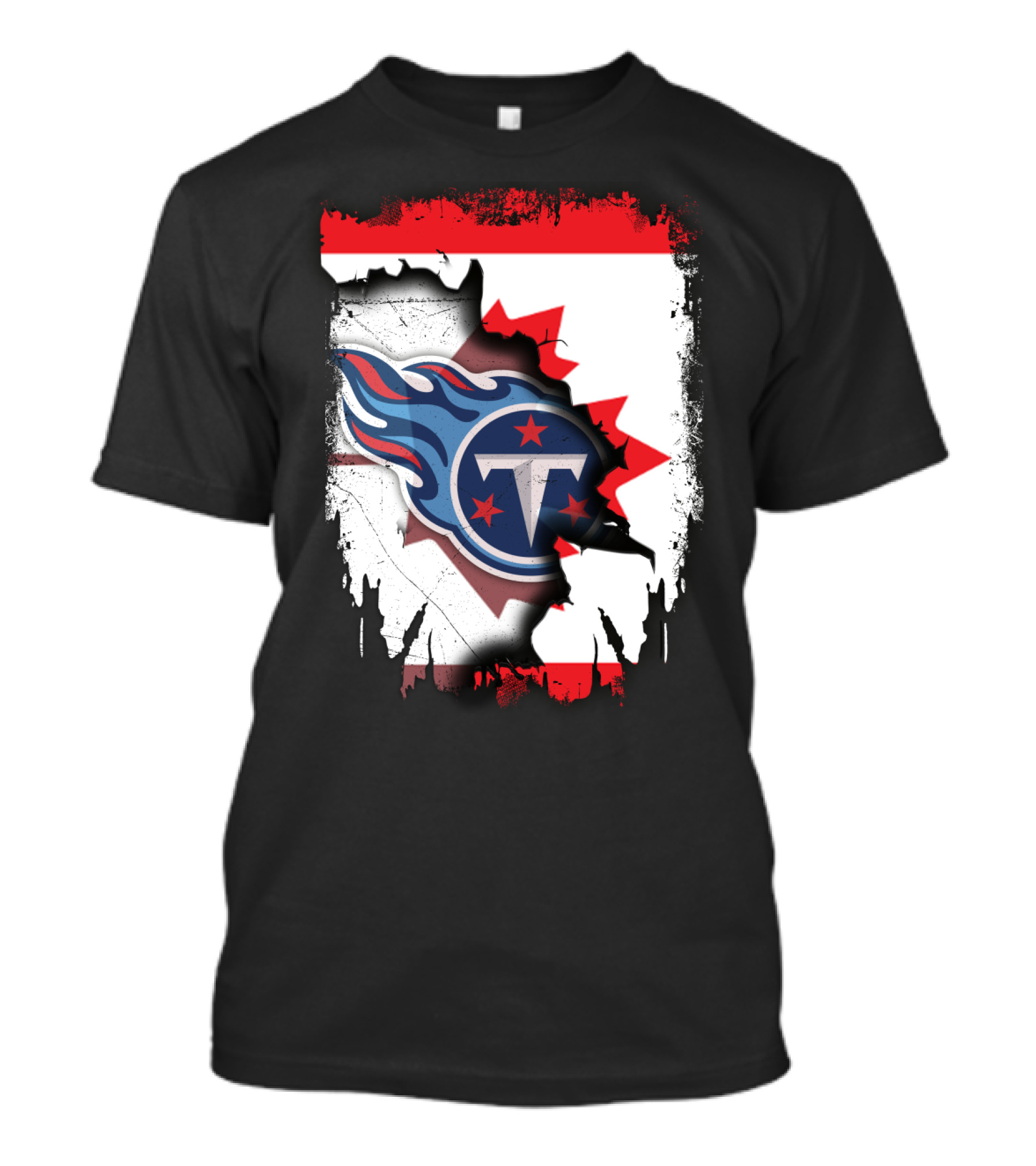 Canada Titans NFL Collaboration With Canadian Flag And Tennessee T-Shirt