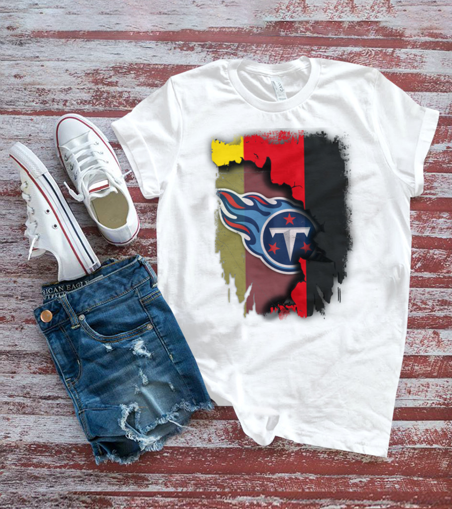Germany United With Tennessee Titans Logo Fusion T-Shirt