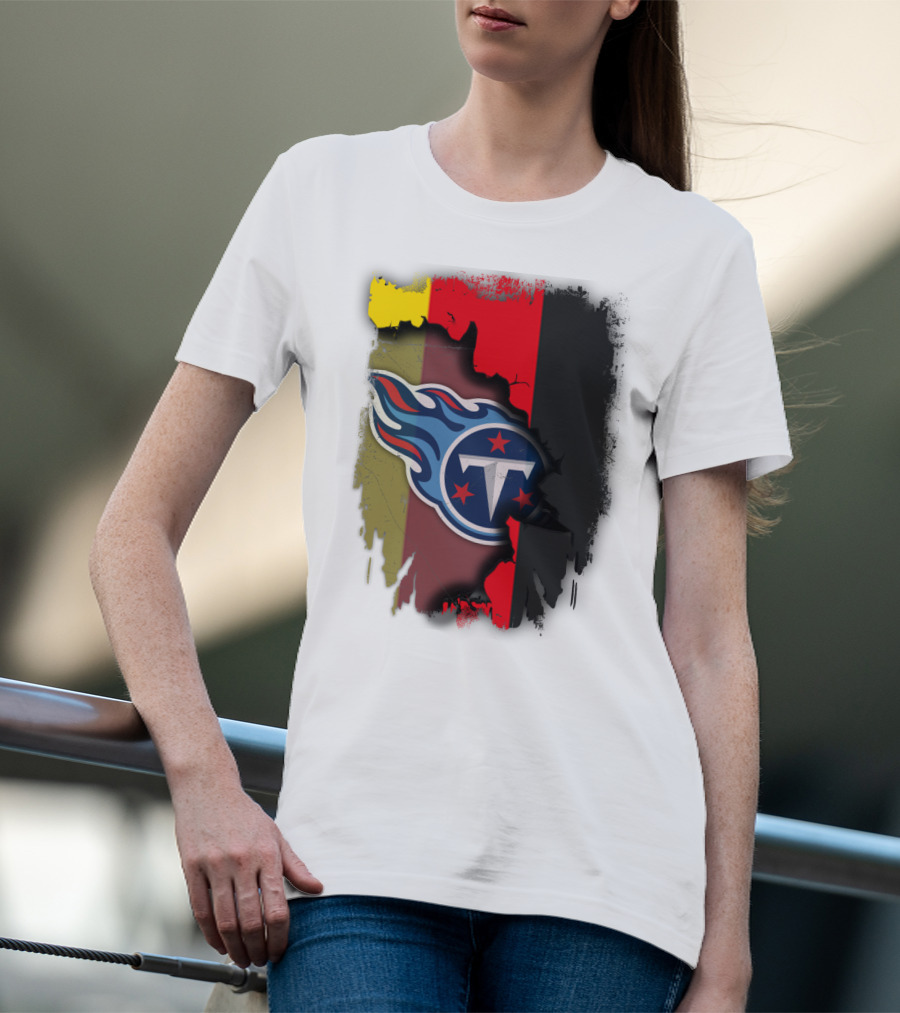 Germany United With Tennessee Titans Logo Fusion T-Shirt