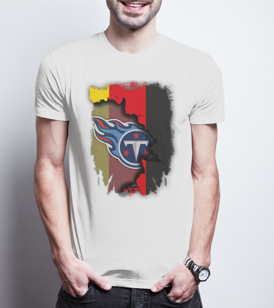 Germany United With Tennessee Titans Logo Fusion T-Shirt