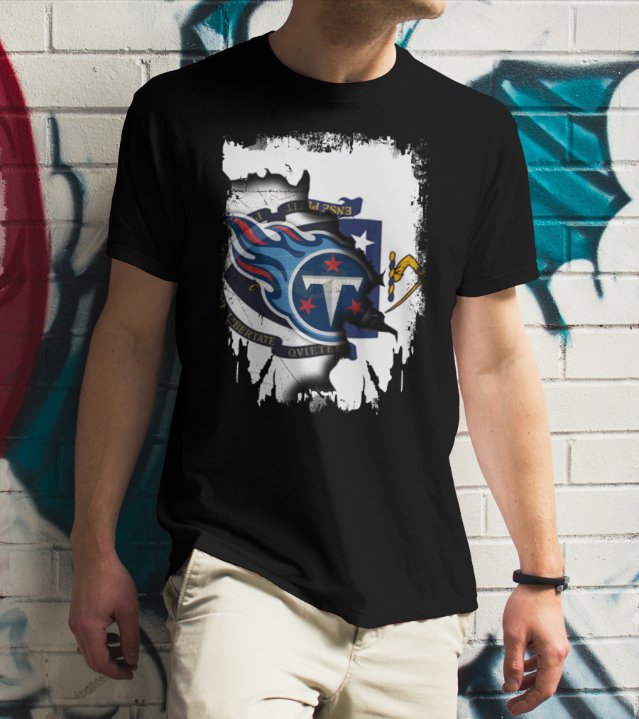 Together Massachusetts With Titans Logo Fusion T-Shirt