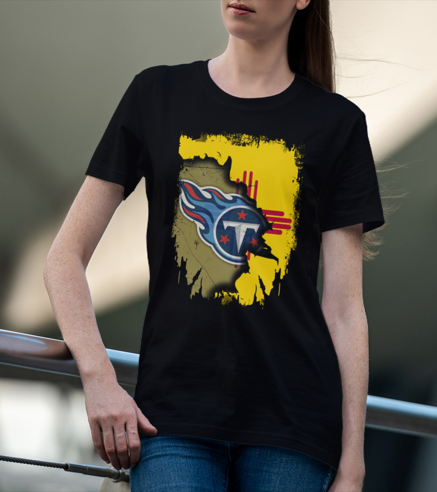 Together New Mexico Titans Flame Logo Zia Symbol Background T-Shirt