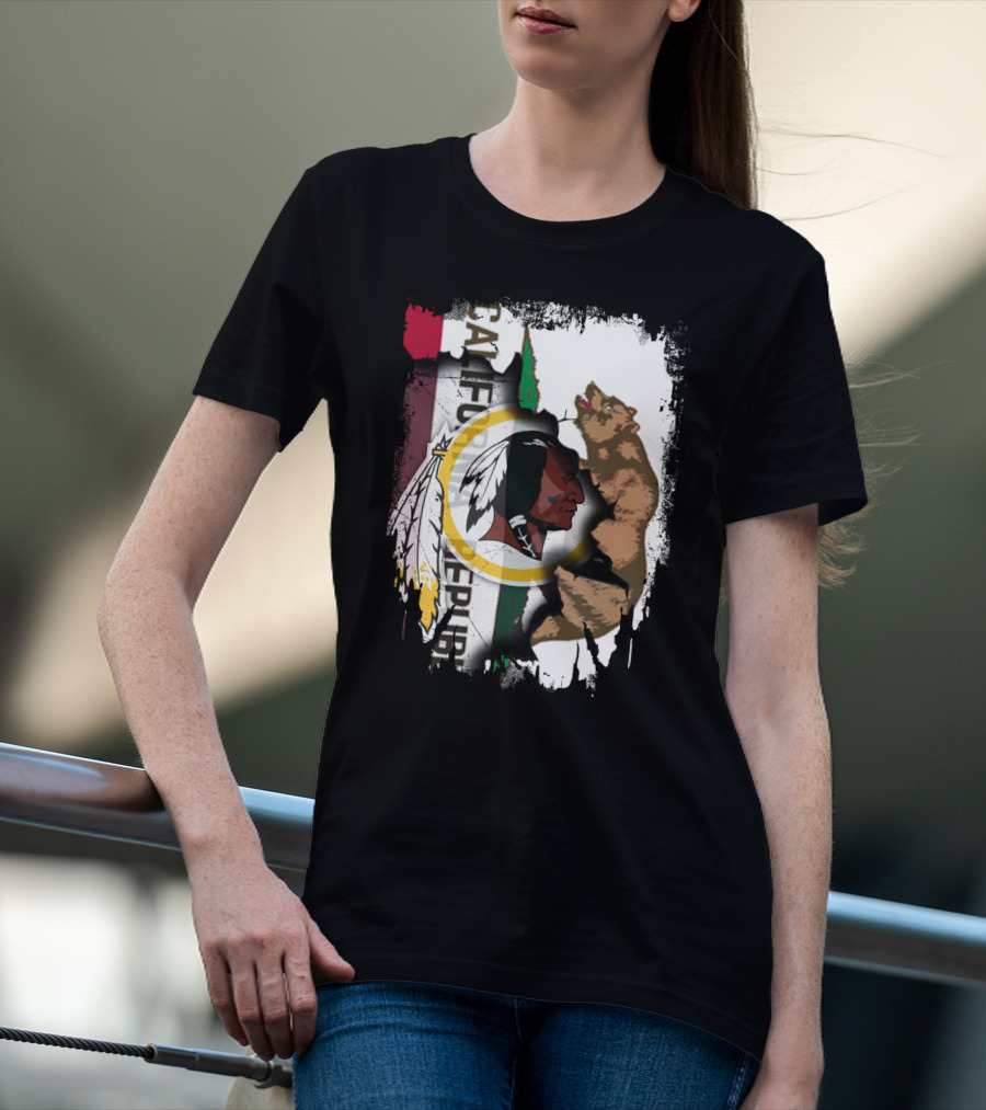 Together California Republic With Redskins Bear T-Shirt