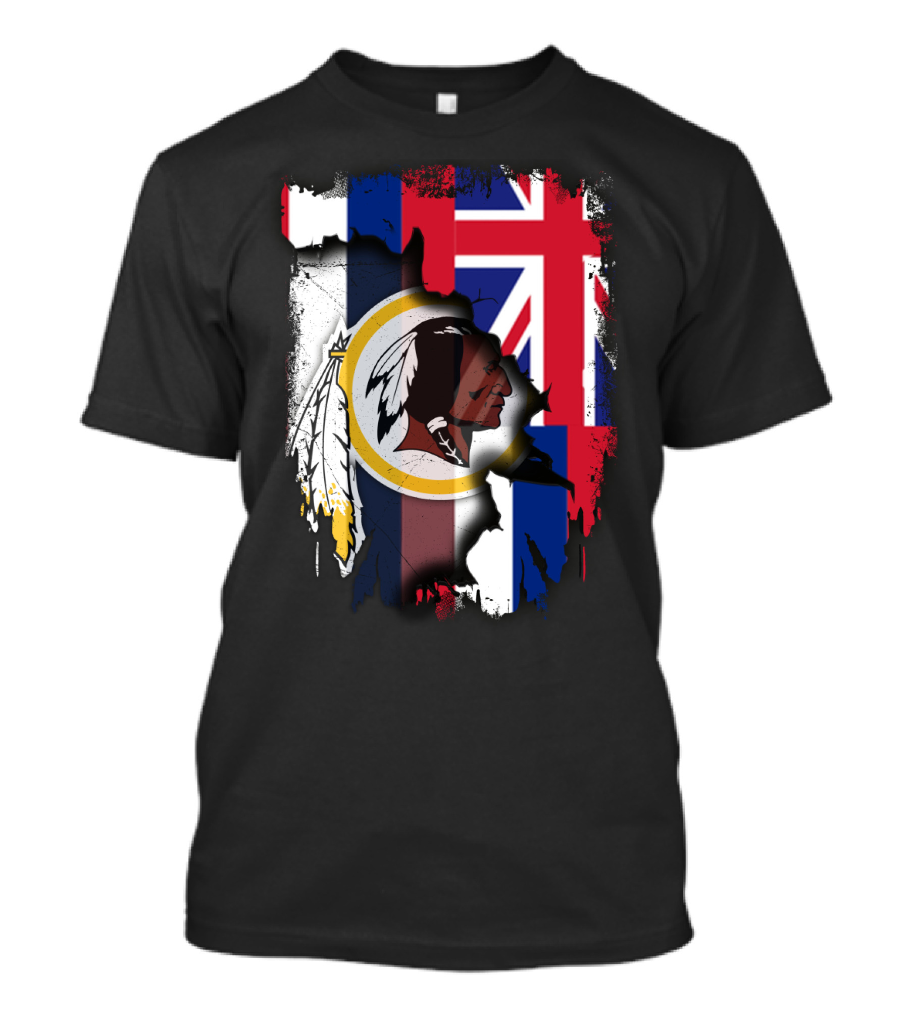 Hawaii Union Jack With Washington Redskins T-Shirt
