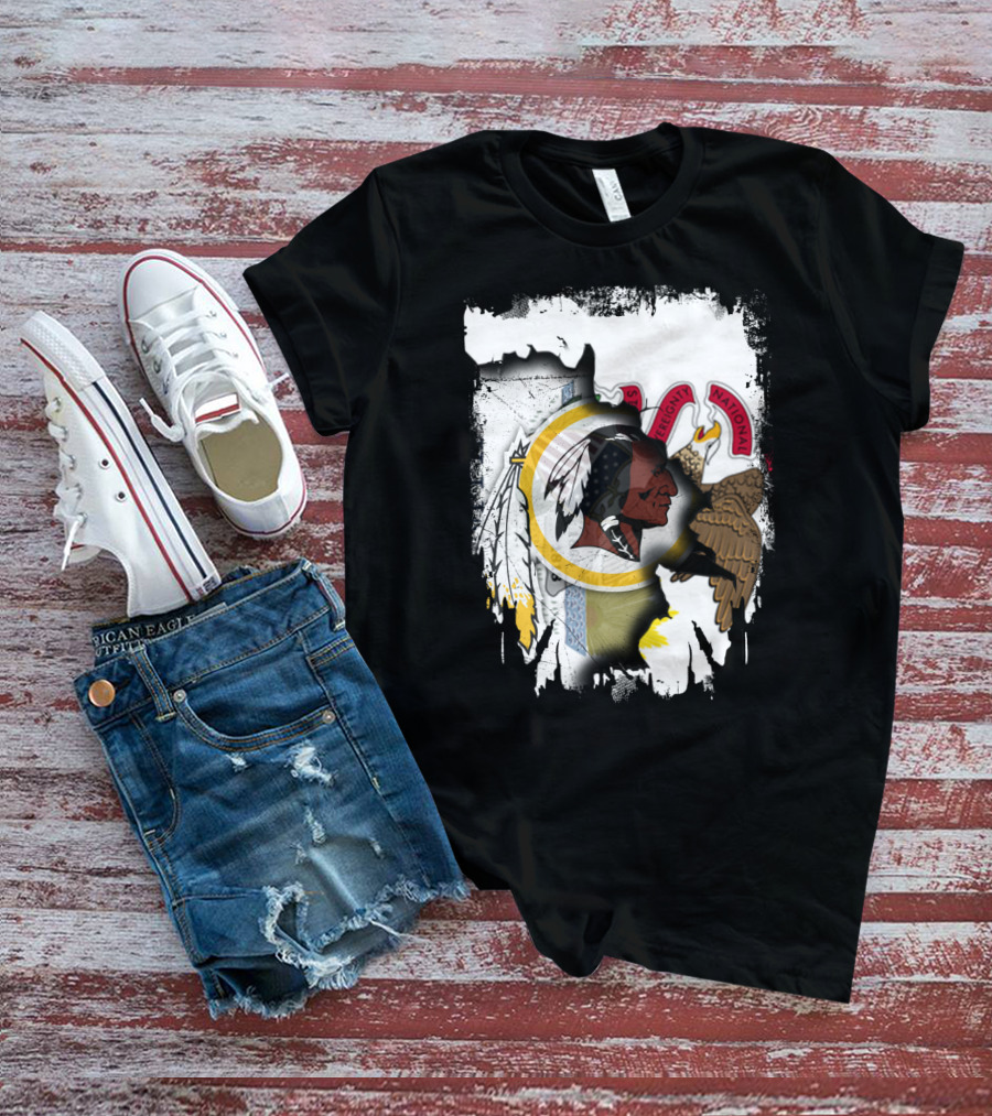 Illinois And Redskins Emblem Together With National And Sovereignty T-Shirt