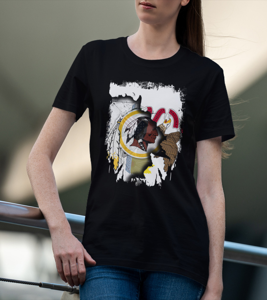 Illinois And Redskins Emblem Together With National And Sovereignty T-Shirt
