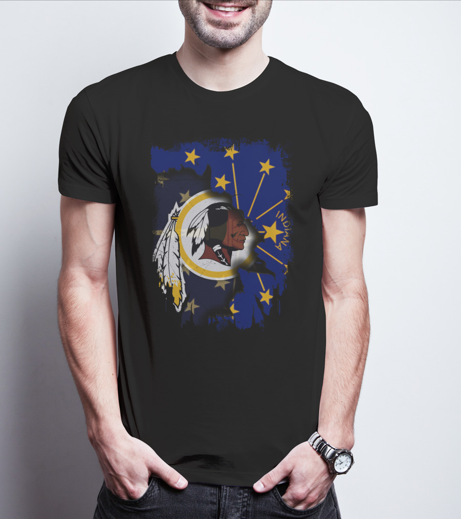 Indiana Stars And Redskins Logo Fusion T-Shirt