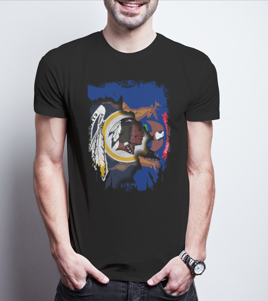 Michigan Unity With Historic Redskins Symbol T-Shirt