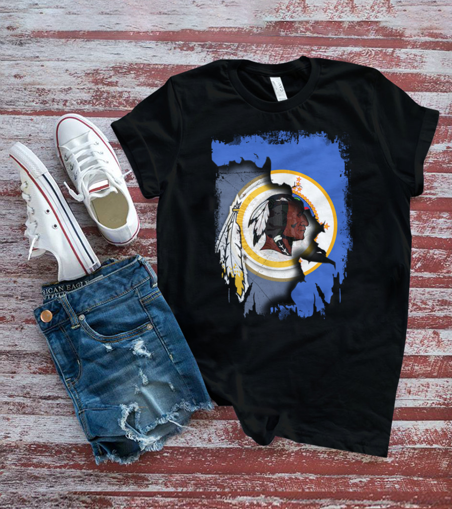 Together Minnesota With Redskins Vintage Logo And State Silhouette T-Shirt