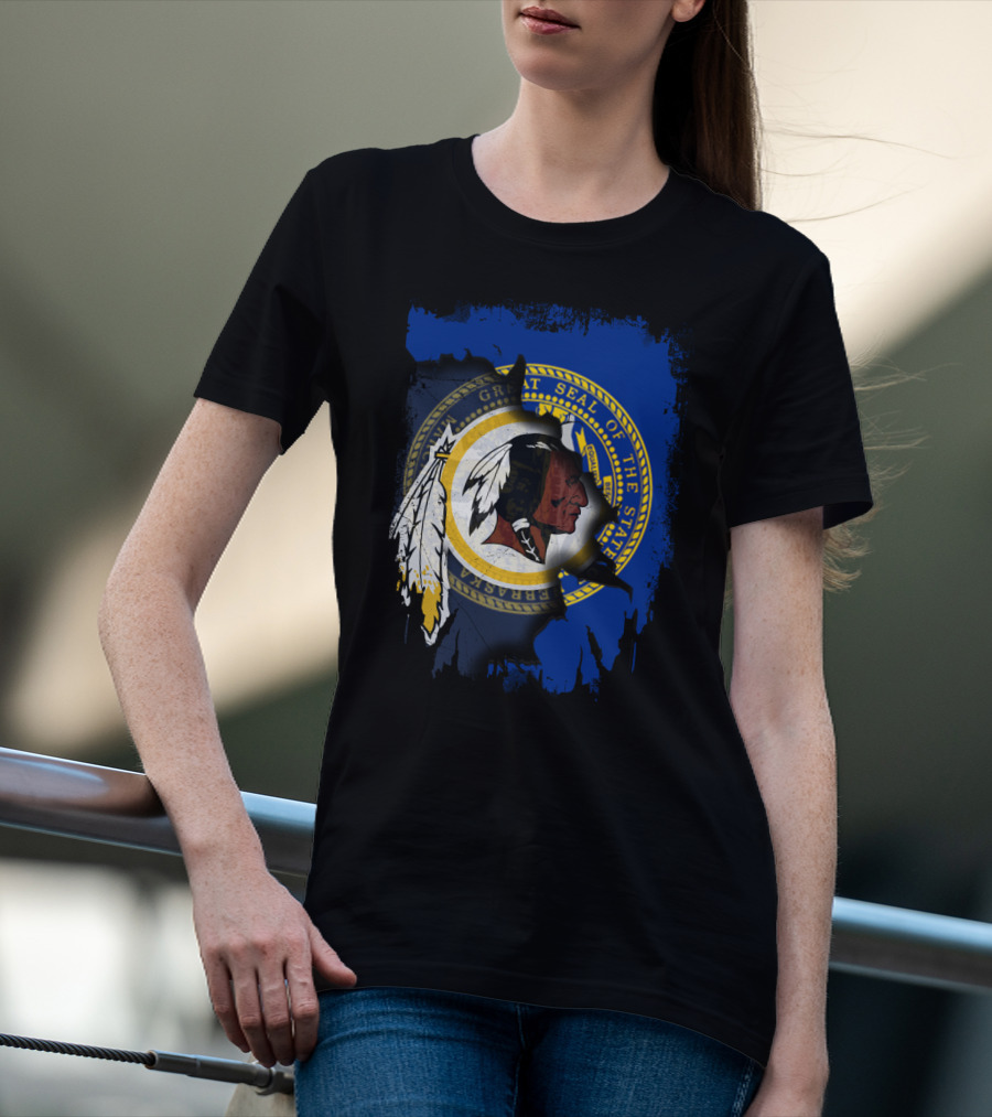 Great Seal Of Nebraska With Redskins T-Shirt