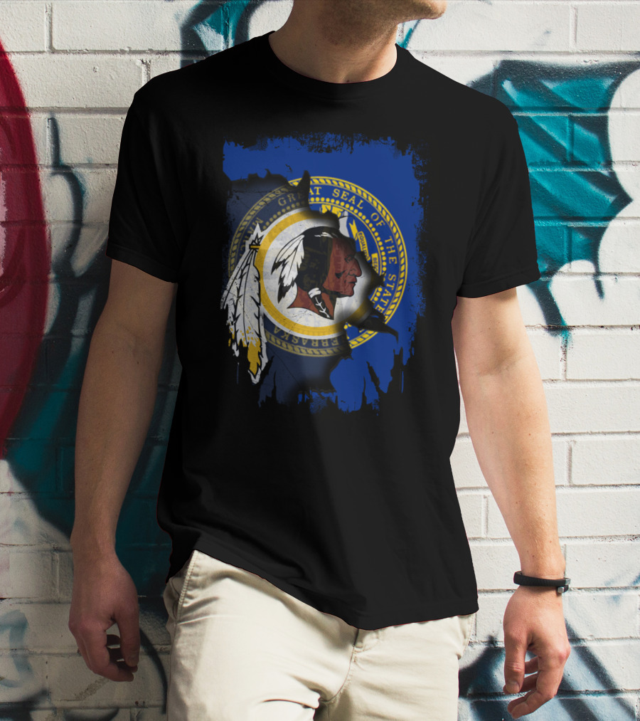 Great Seal Of Nebraska With Redskins T-Shirt