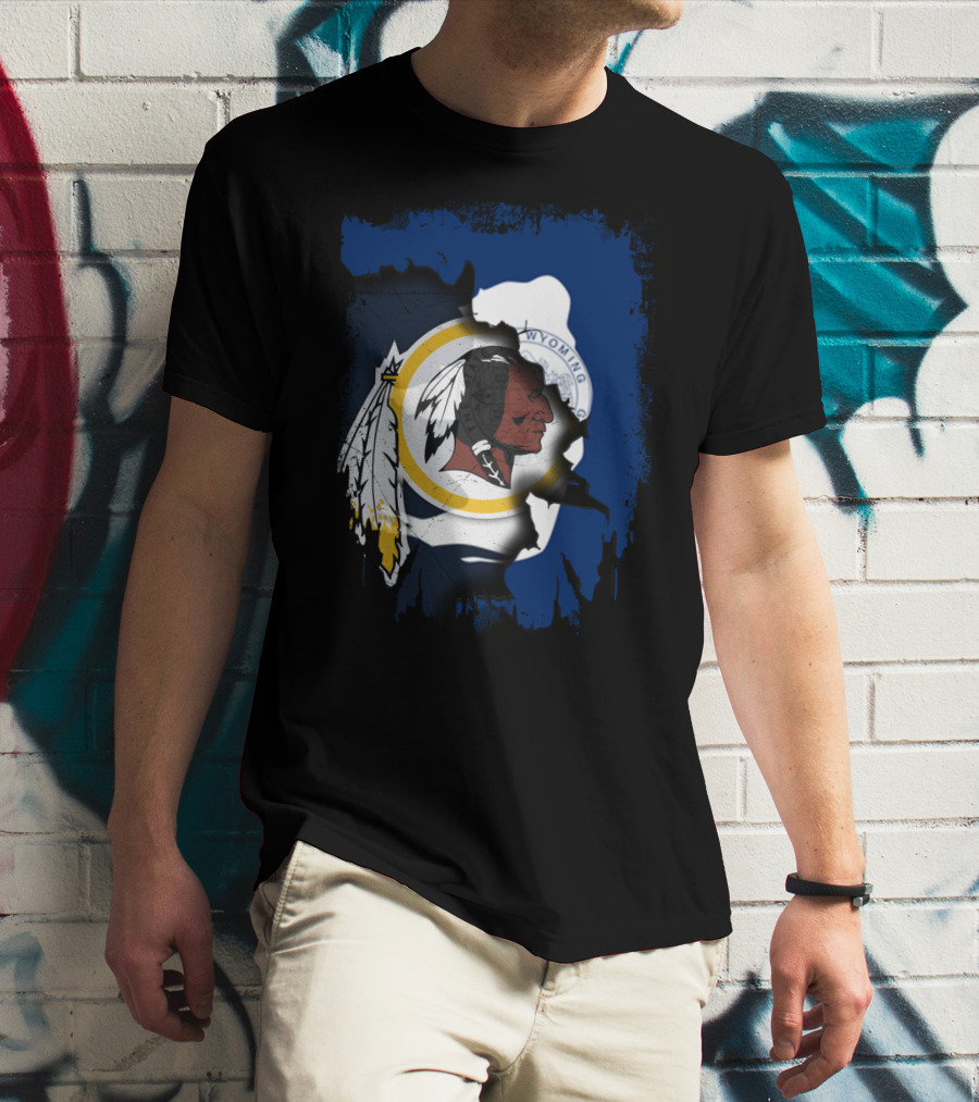Wyoming State Pride With Redskins T-Shirt