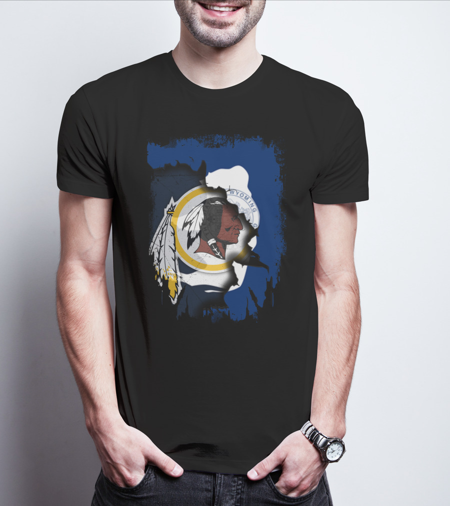 Wyoming State Pride With Redskins T-Shirt
