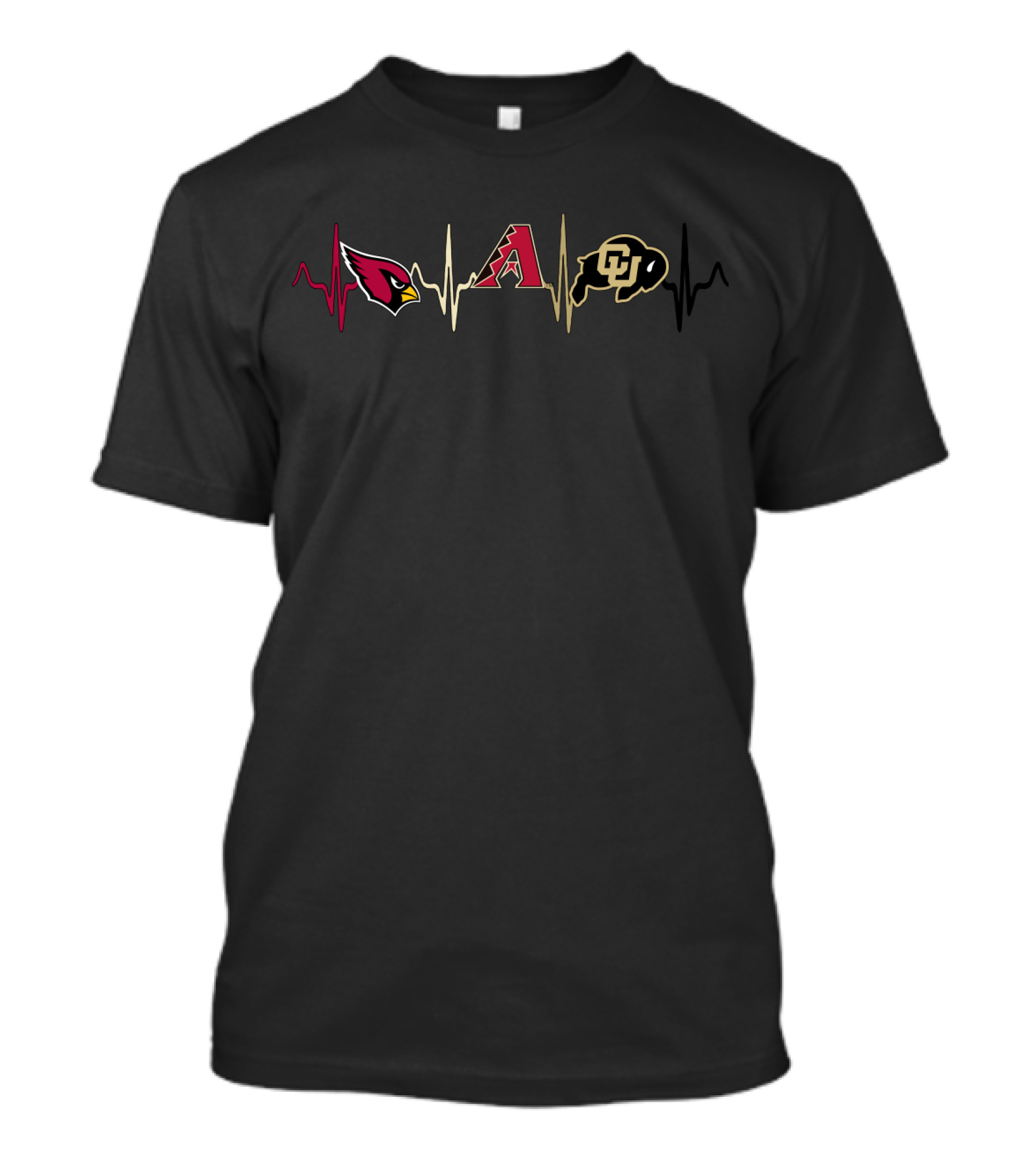 Cardinals Diamondbacks Colorado Buffaloes Heartbeat T-Shirt