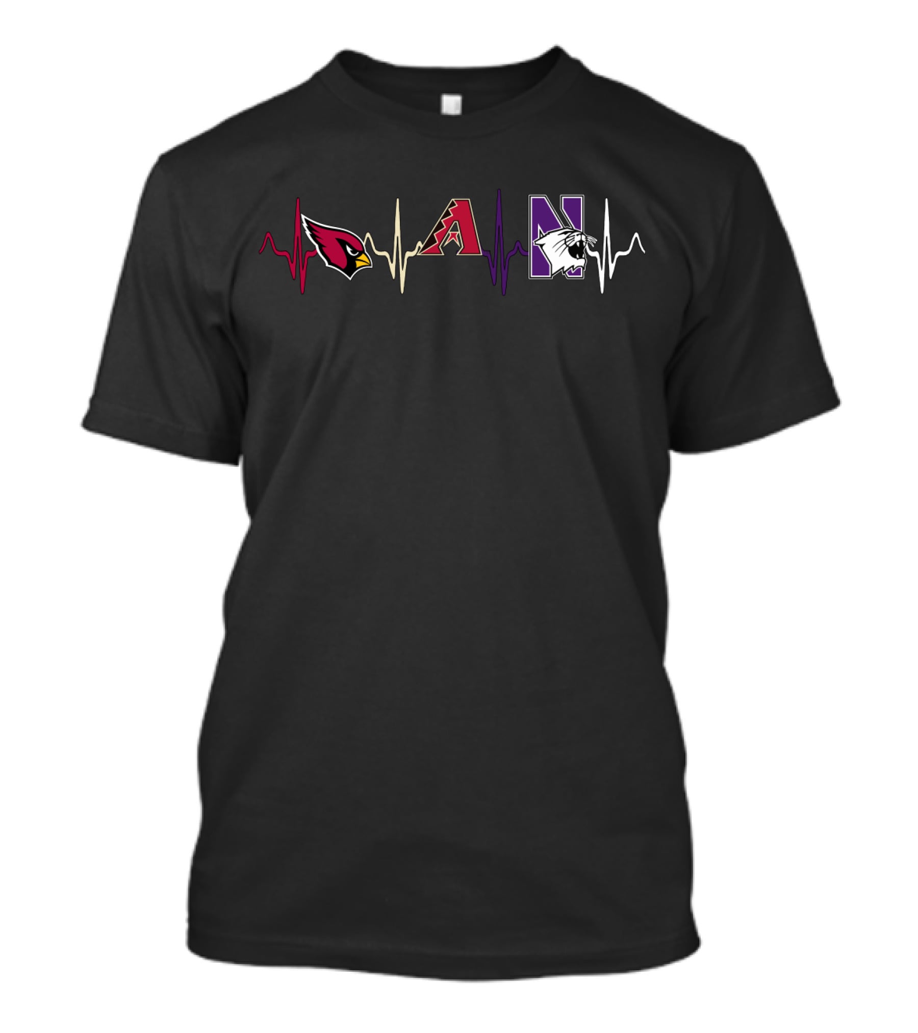 Cardinals Diamondbacks Wildcats Nw Heartbeat Theme T-Shirt
