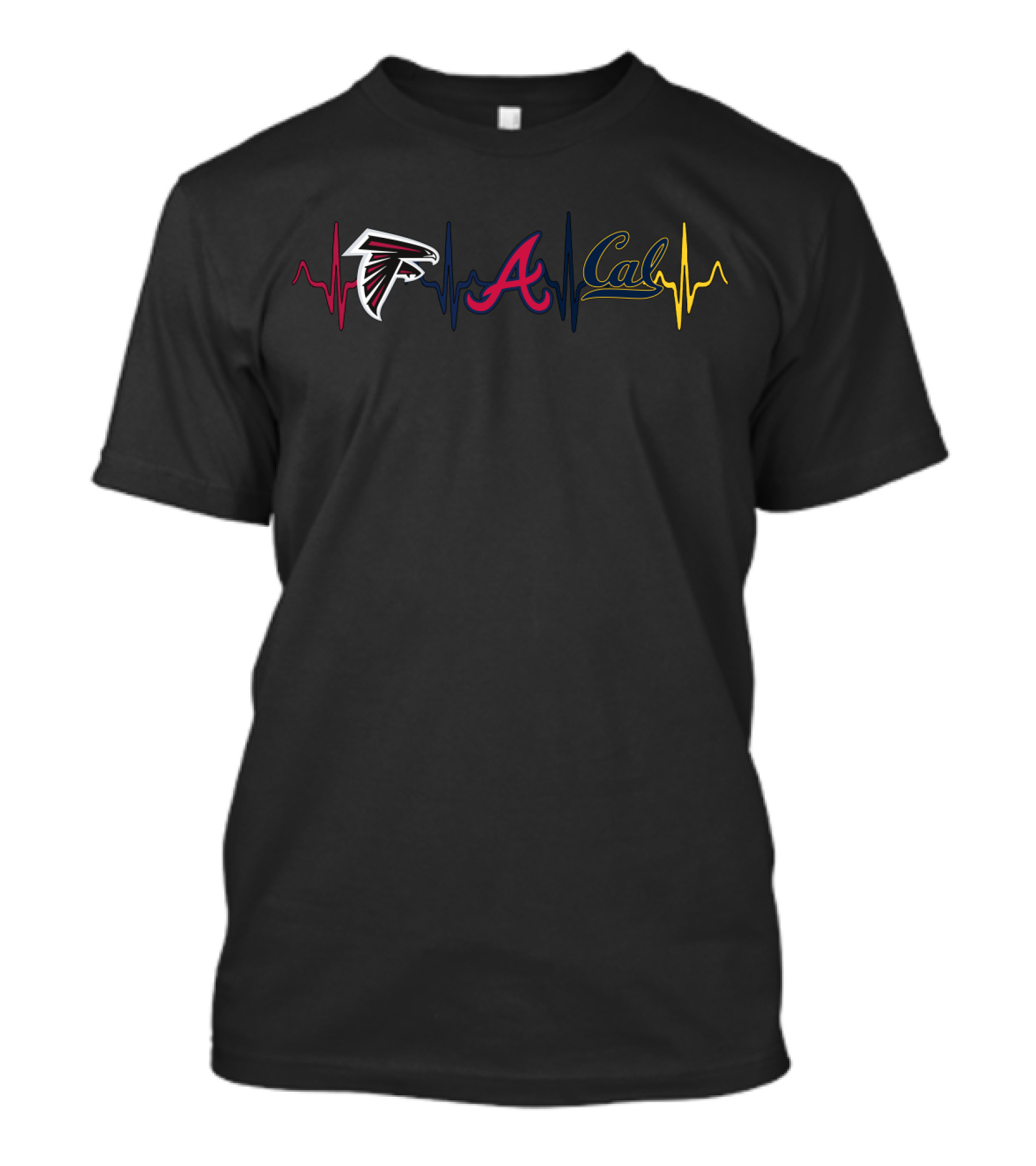 Love Falcons Braves Cal Heartbeat T-Shirt