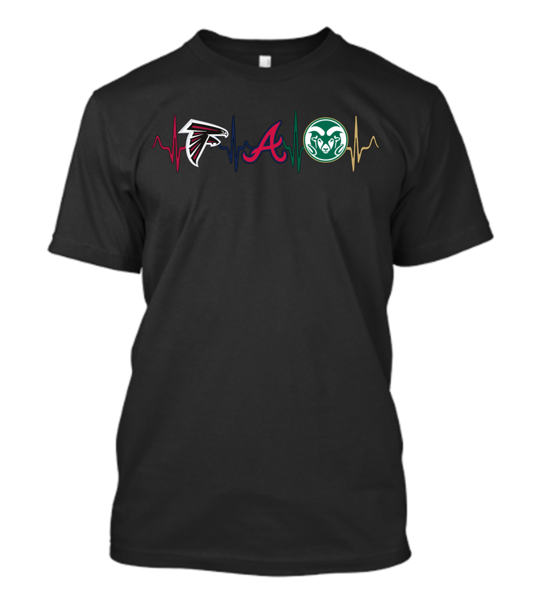 Love Falcons Braves Csr Heartbeat Icon Trio T-Shirt