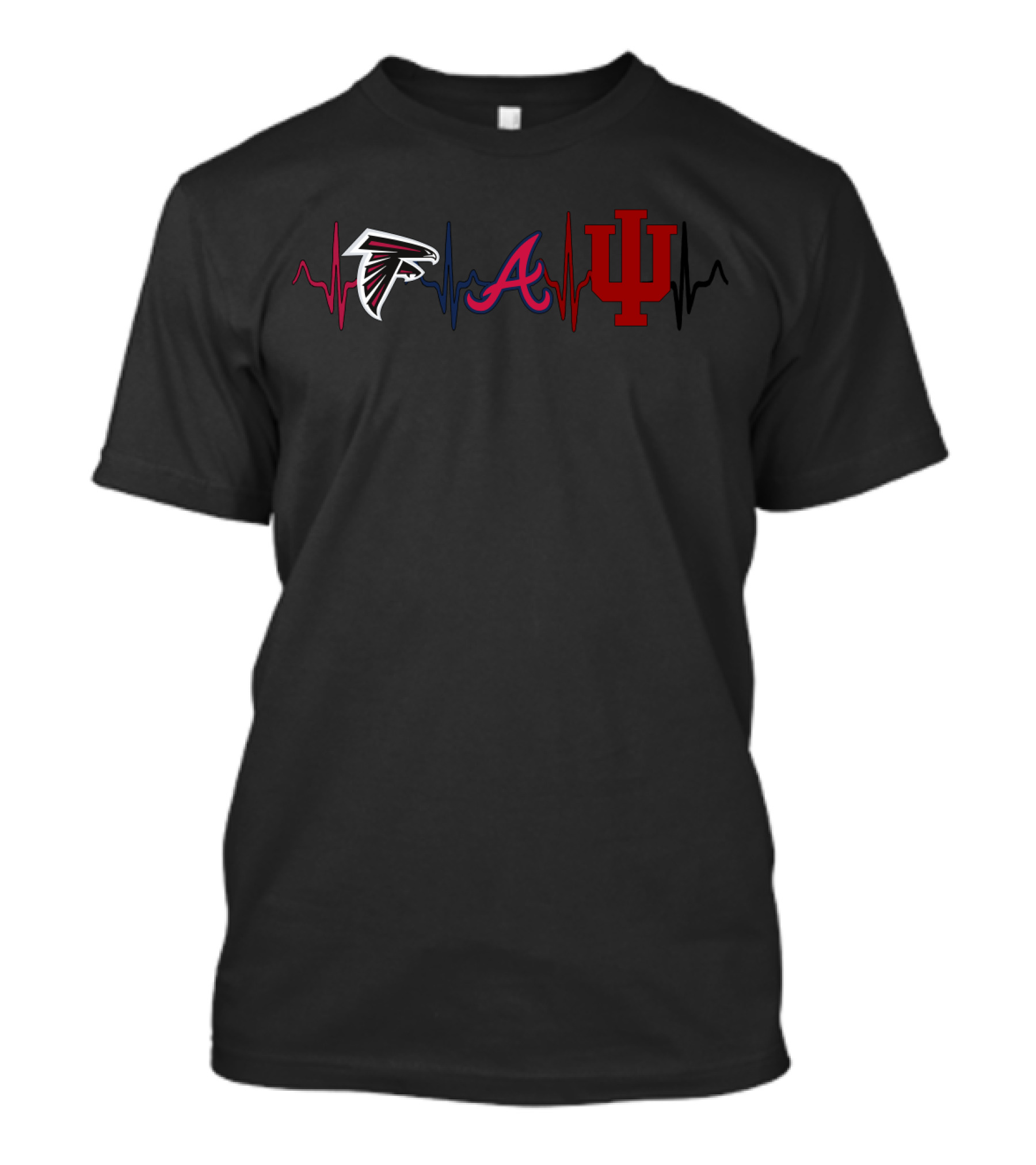 Atlanta Falcons Braves Indiana Hoosiers Heartbeat T-Shirt