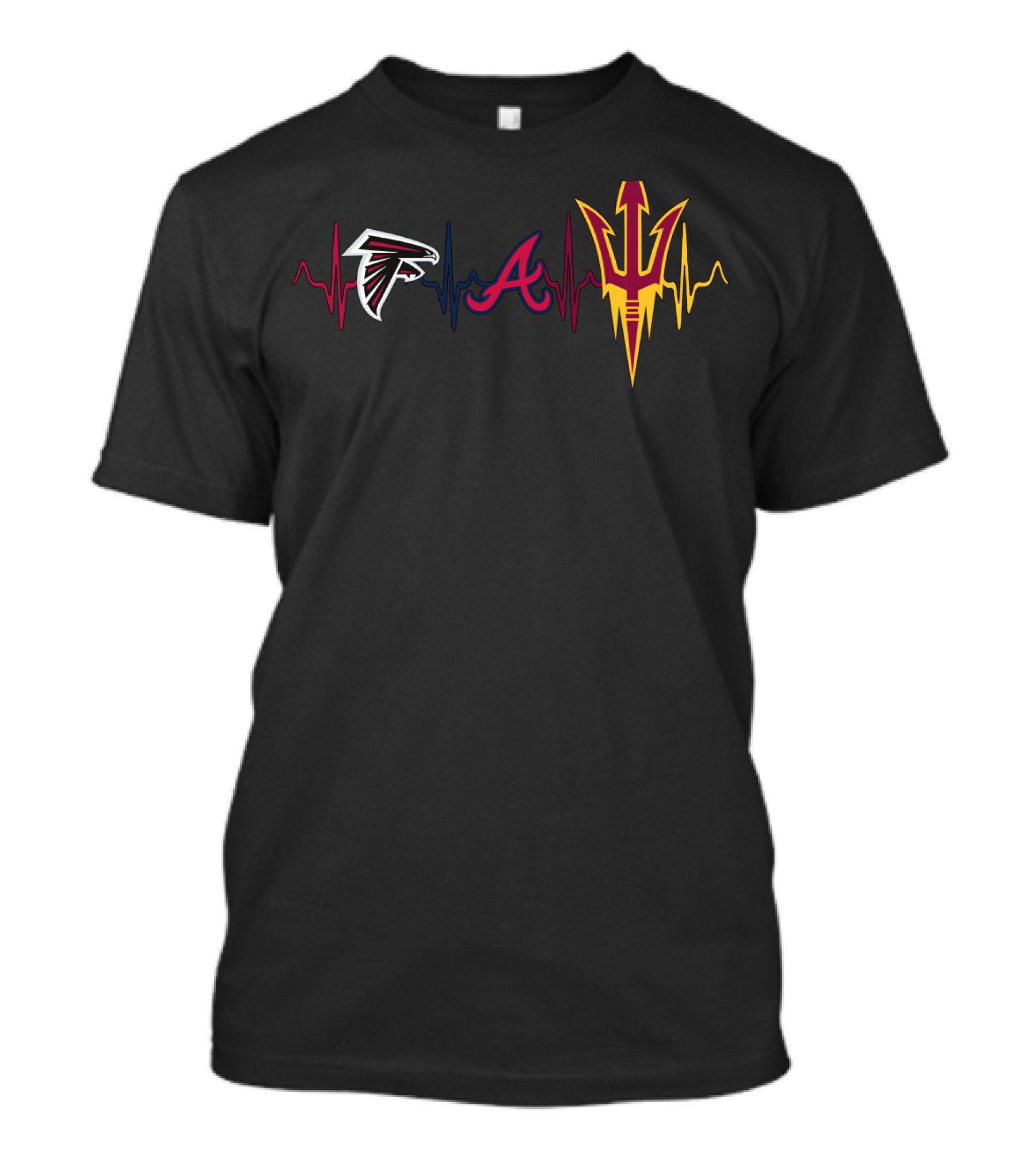Love Falcons Braves State Heartbeat Sports Enthusiast T-Shirt
