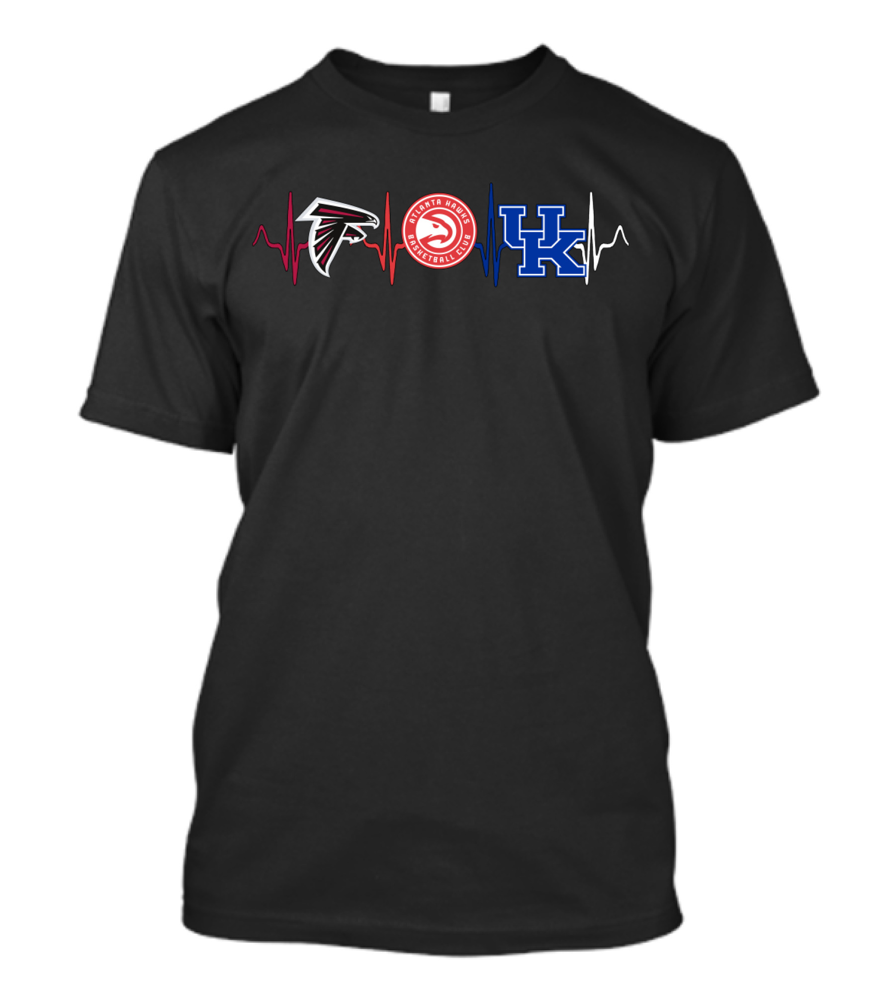 Atlanta Falcons Hawks Kentucky Wildcats Heartbeat T-Shirt