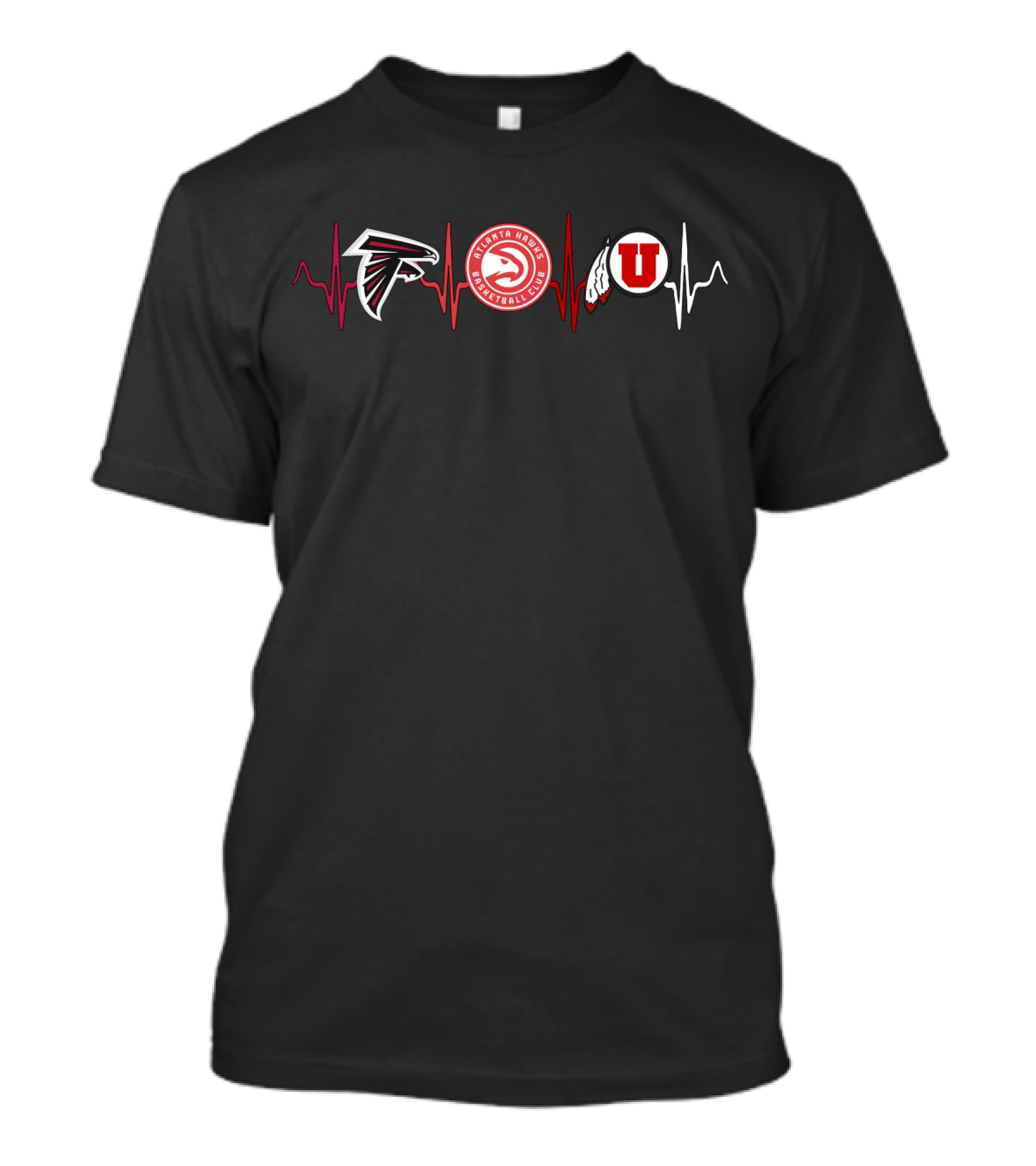 Atlanta Falcons Atlanta Hawks Utah Utes Heartbeat T-Shirt