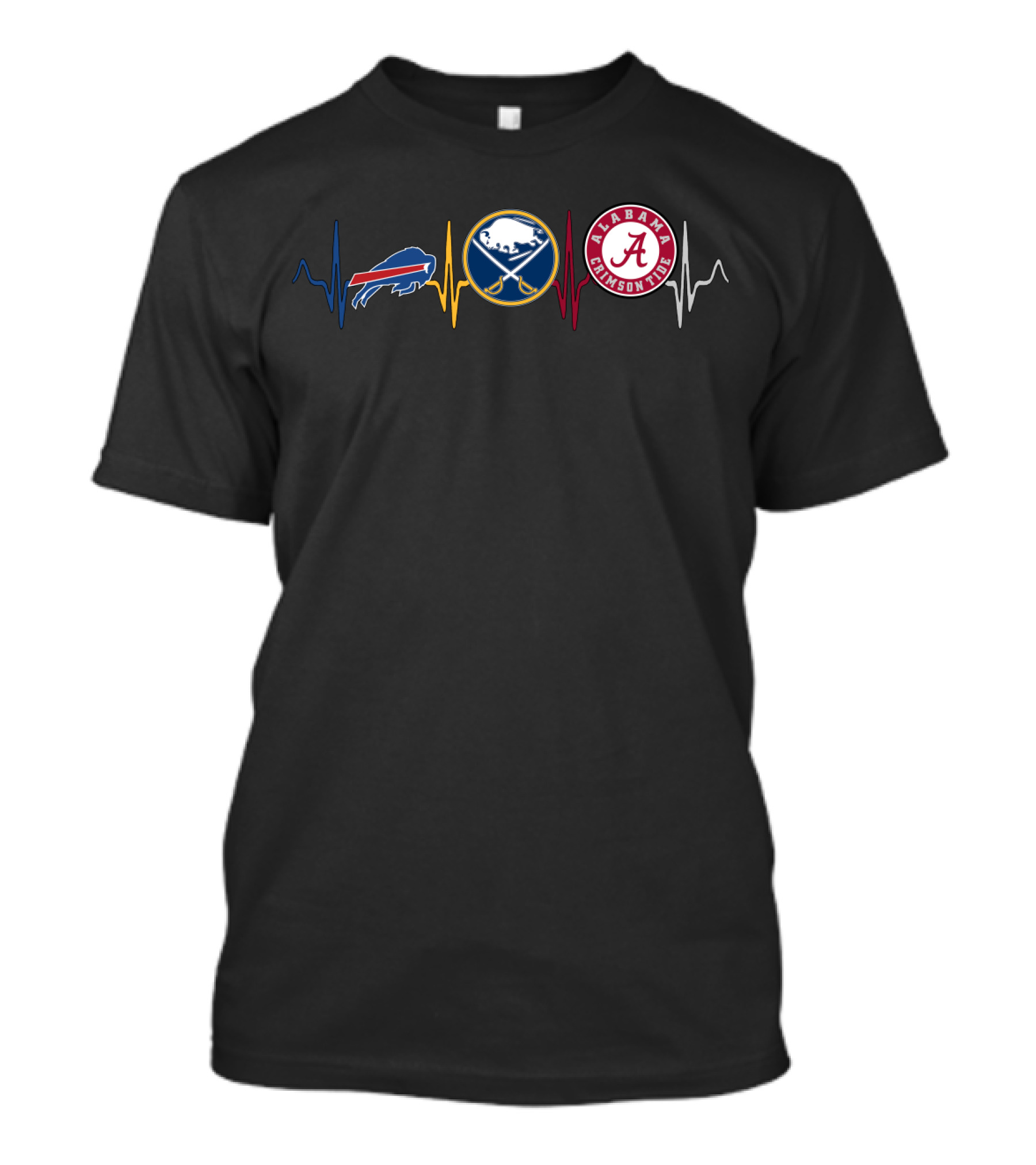 Buffalo Bills Buffalo Sabres Alabama Crimson Tide Heartbeat T-Shirt