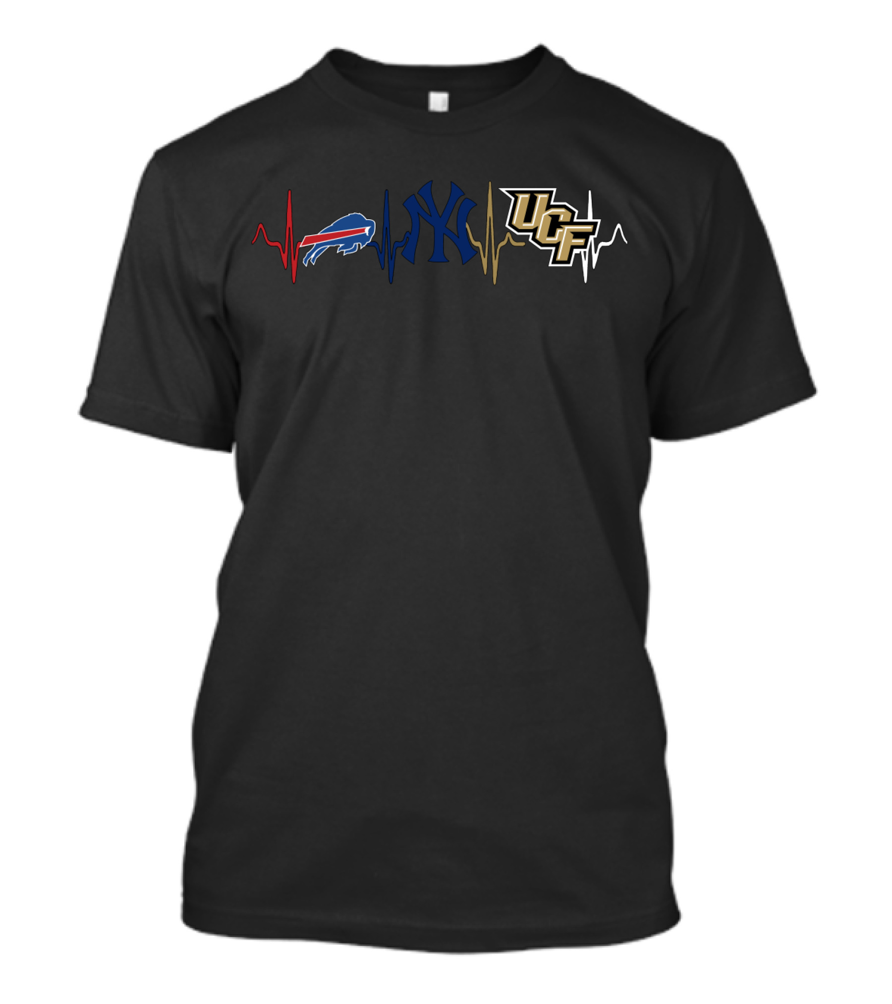 Buffalo Bills New York Yankees Ucf Heartbeat T-Shirt