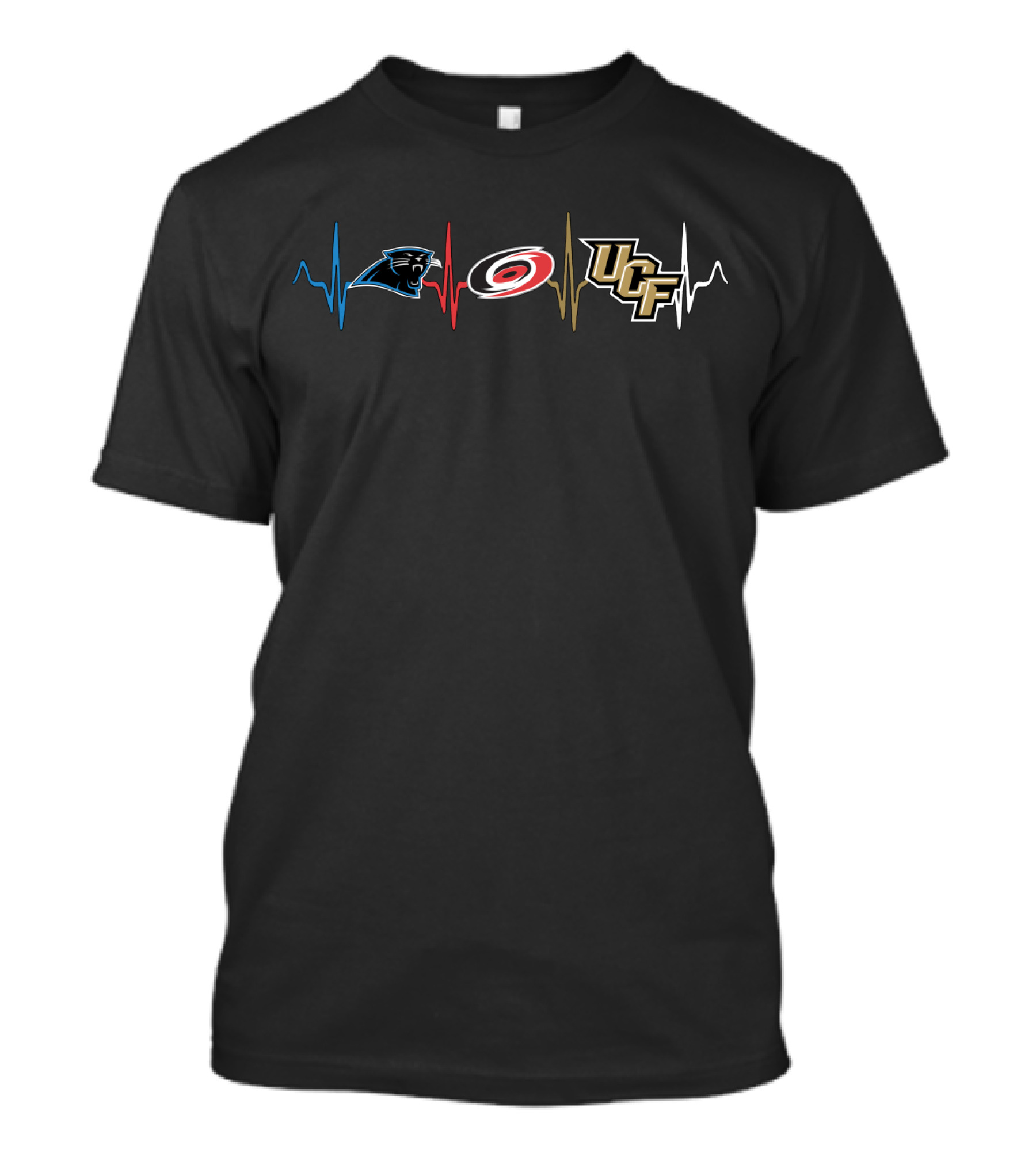 Carolina Panthers Carolina Hurricanes Ucf Knights Heartbeat T-Shirt