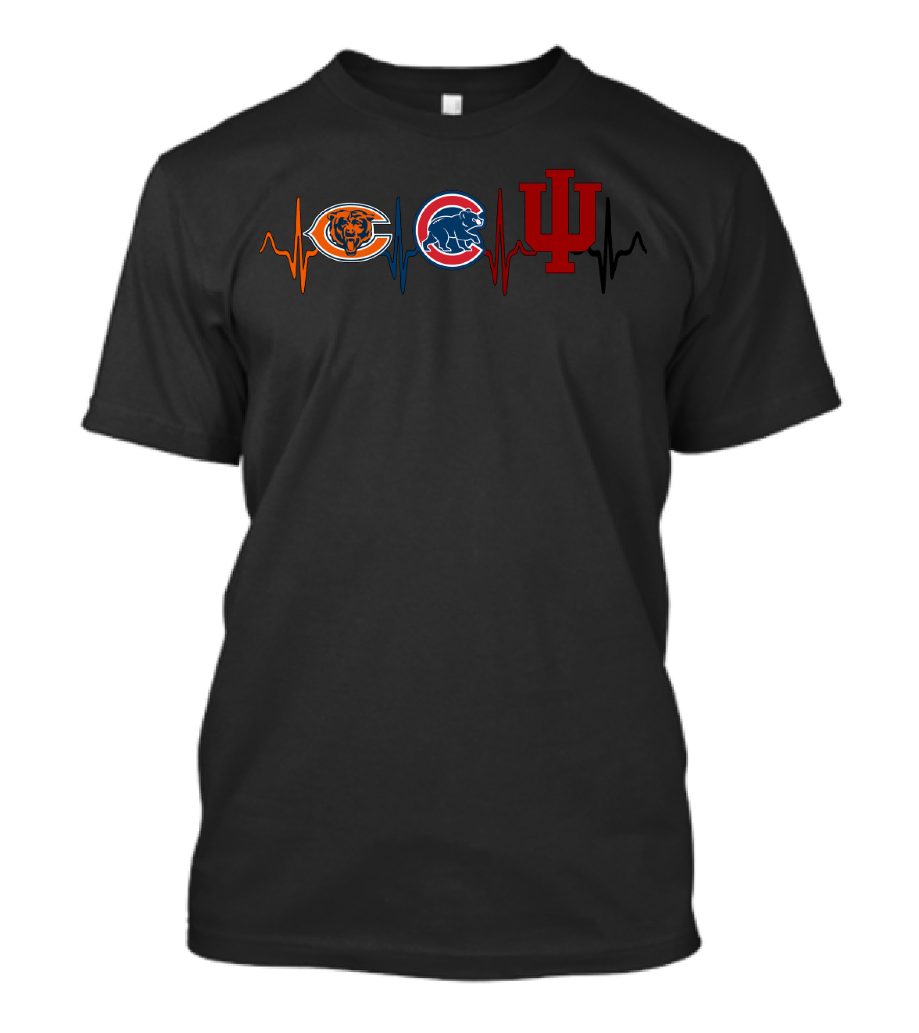 Chicago Bears Chicago Cubs Indiana Hoosiers Heartbeat T-Shirt