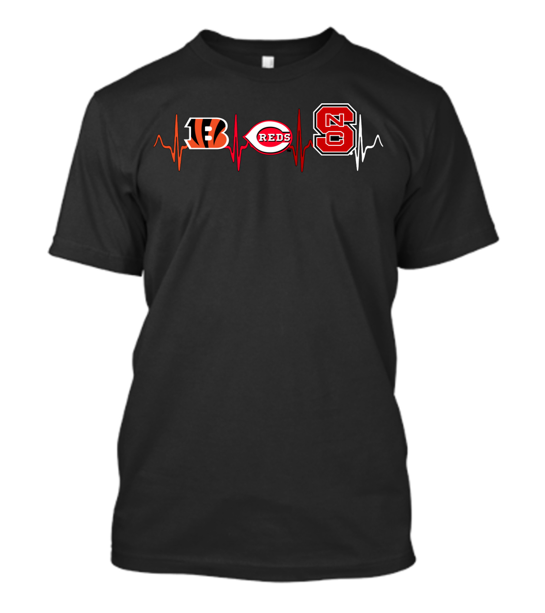 Love Bengals Reds Ncs Heartbeat T-Shirt