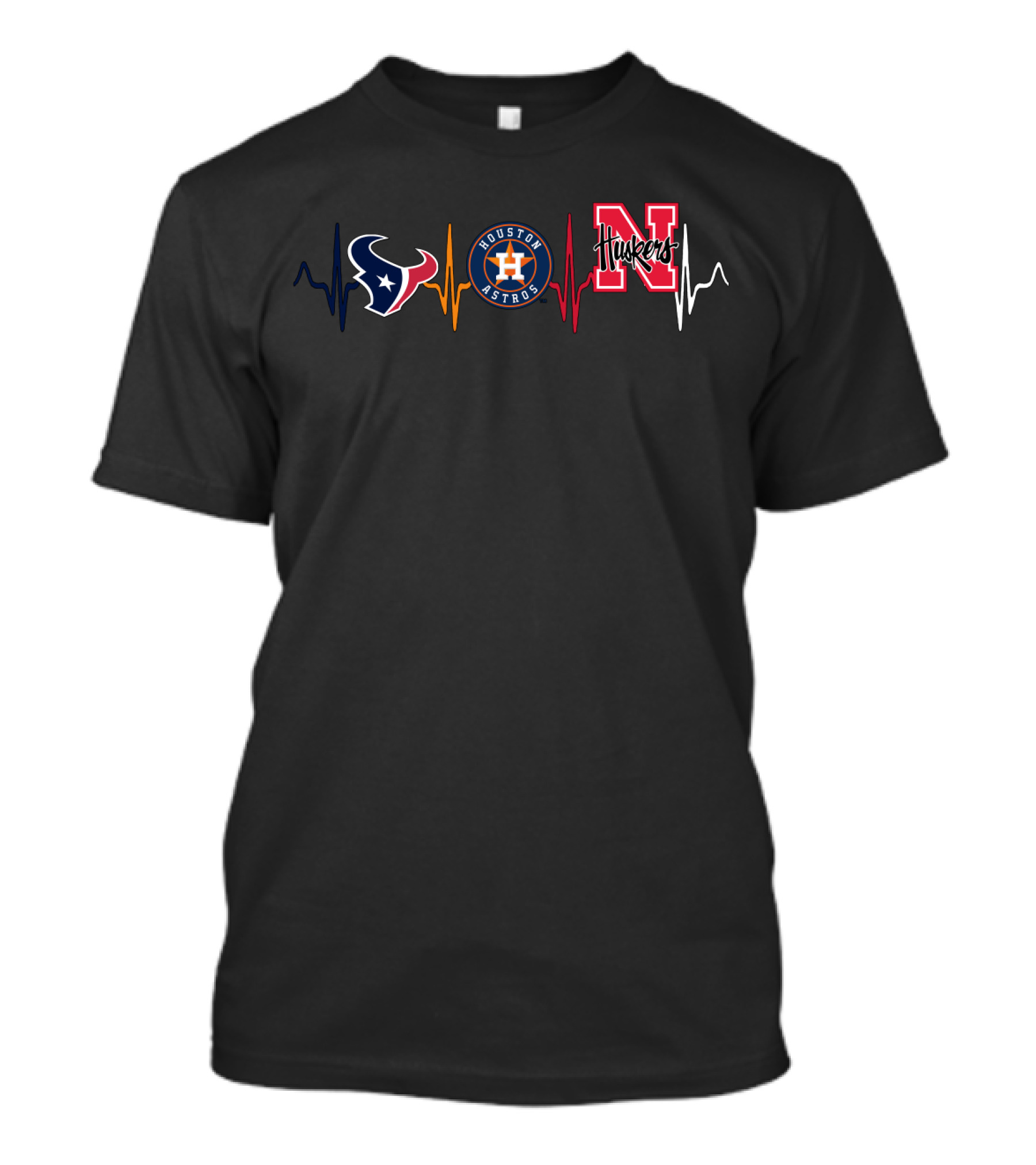 Houston Texans Astros Huskers Heartbeat T-Shirt