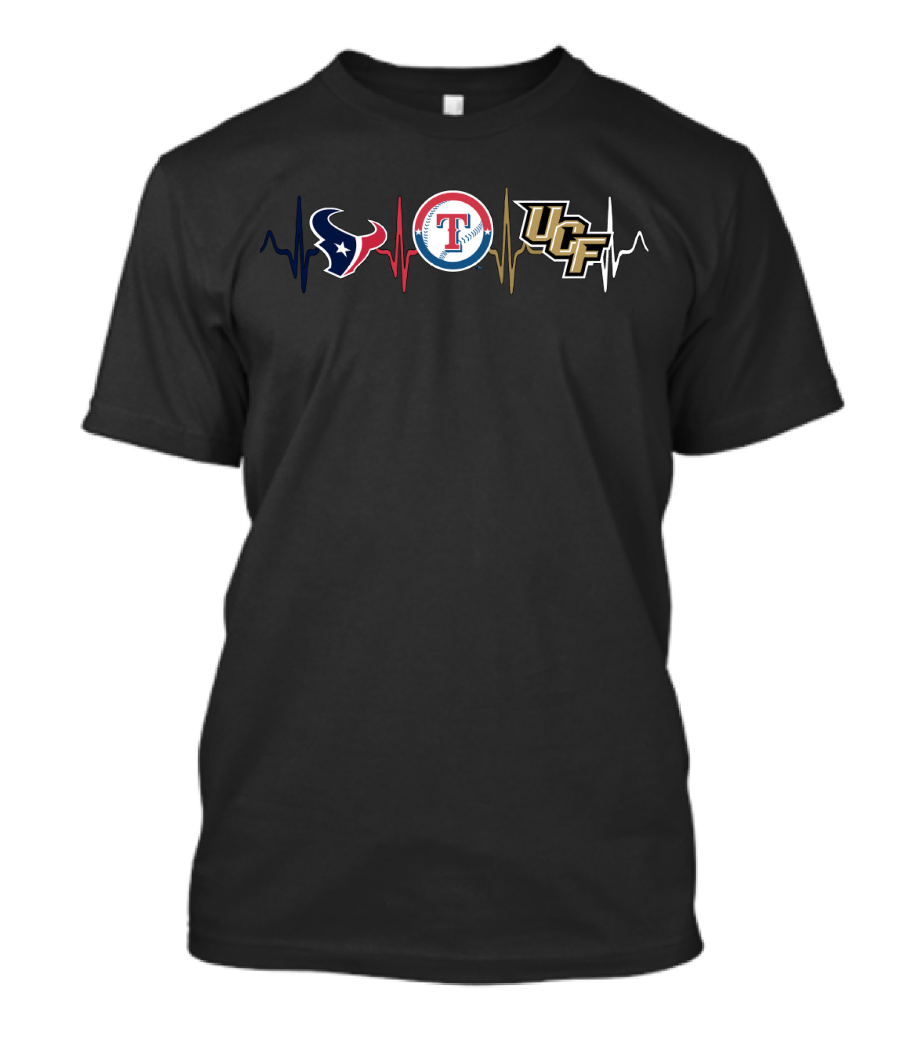 Texans Rangers Ucf Heartbeat T-Shirt