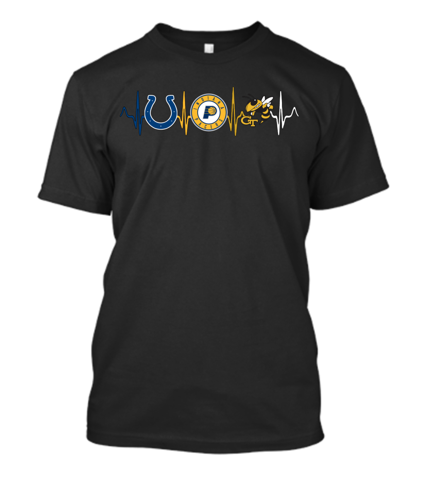 Colts Pacers Georgia Tech Buzz Heartbeat T-Shirt