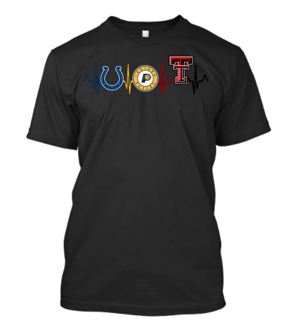 Love Colts Pacers Texas Tech Heartbeat T-Shirt