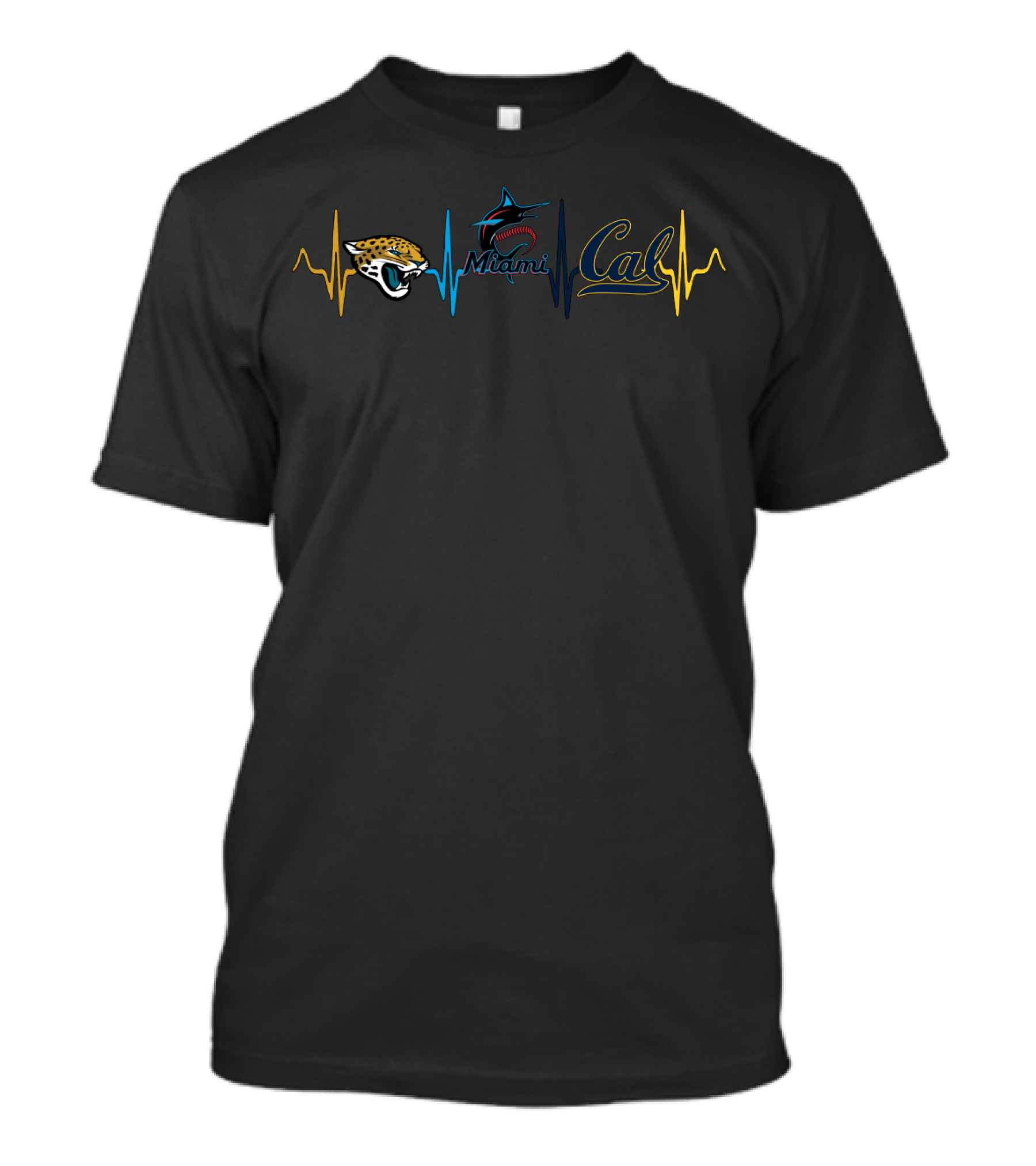 Love Jaguars Miami Marlins Cal Heartbeat Cgb T-Shirt