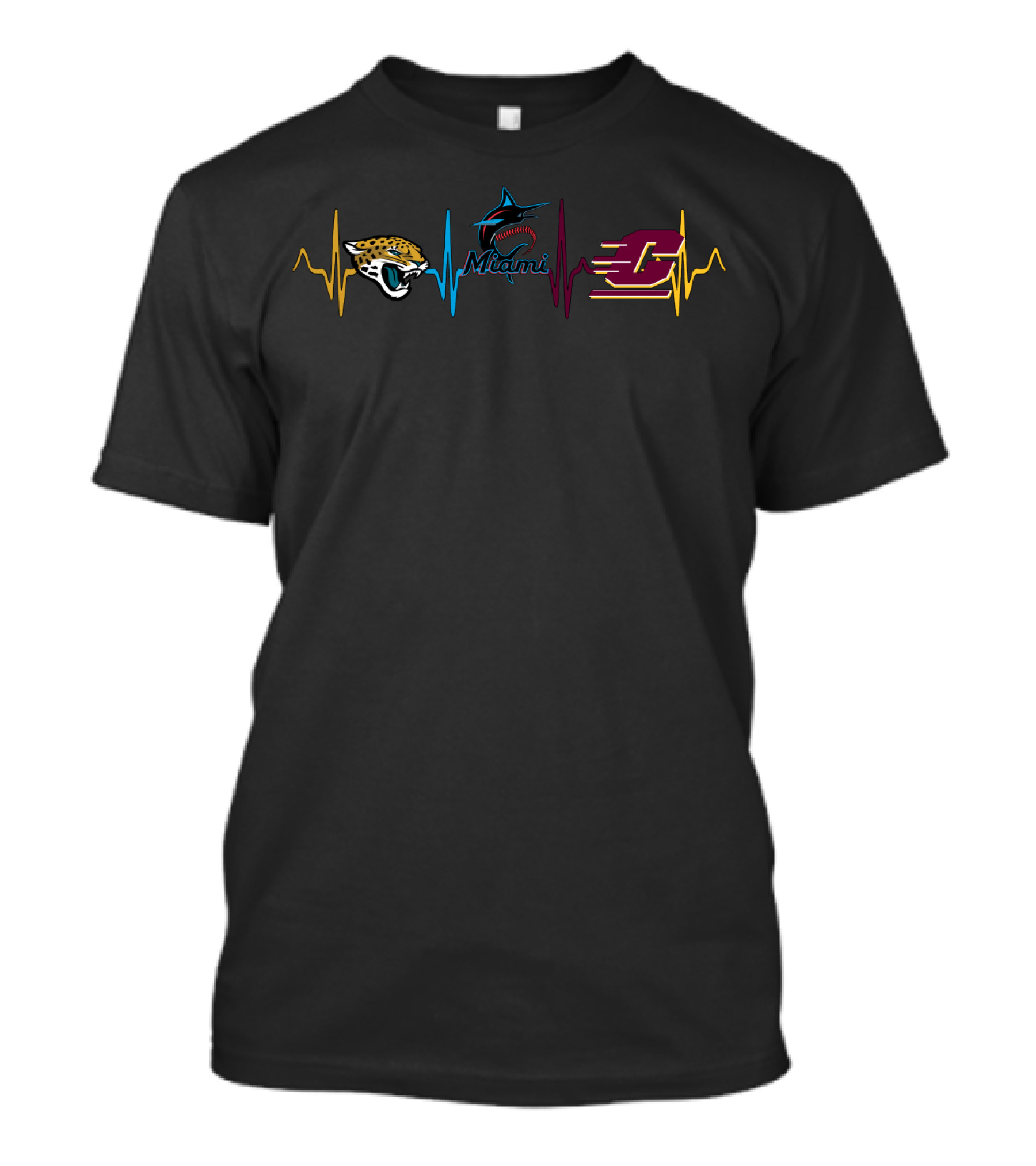 Jaguars Miami Marlins Cmc Heartbeat T-Shirt