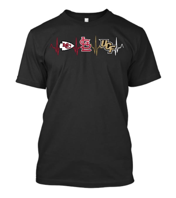 Kansas City Chiefs St. Louis Cardinals Ucf Knights Heartbeat T-Shirt
