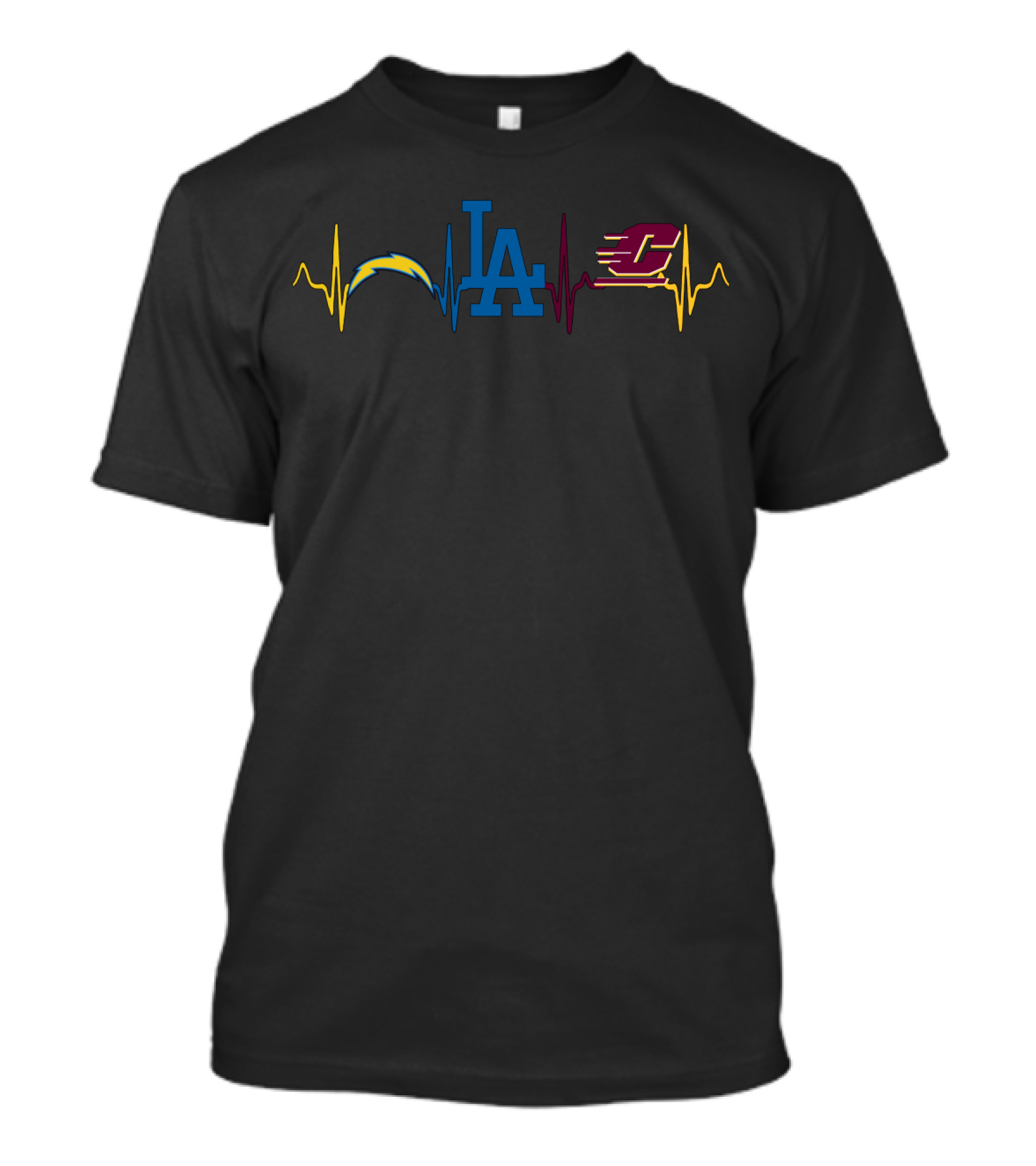 Los Angeles Chargers Dodgers Central Michigan Pulse T-Shirt