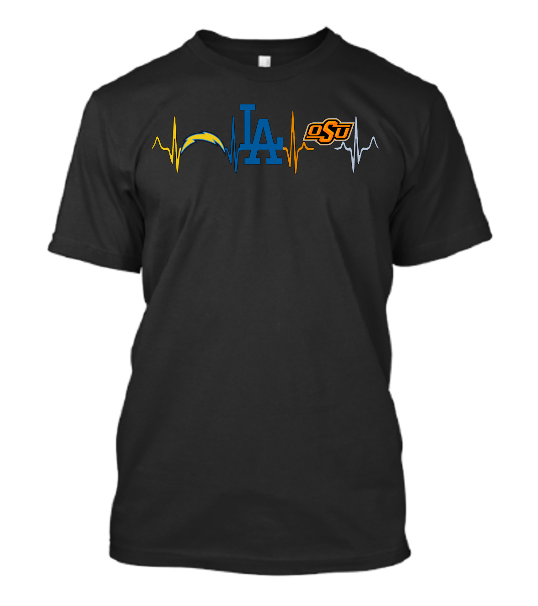 Love Chargers Dodgers Osu Heartbeat T-Shirt
