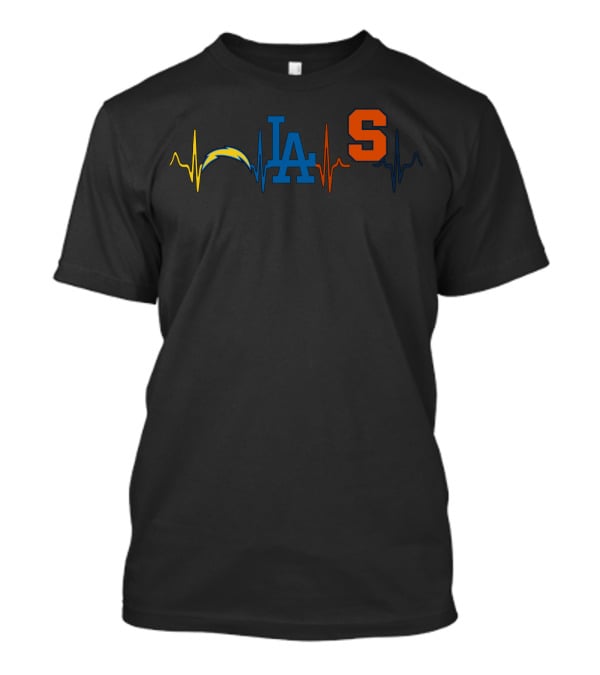 Love Chargers Dodgers Syracuse Heartbeat T-Shirt