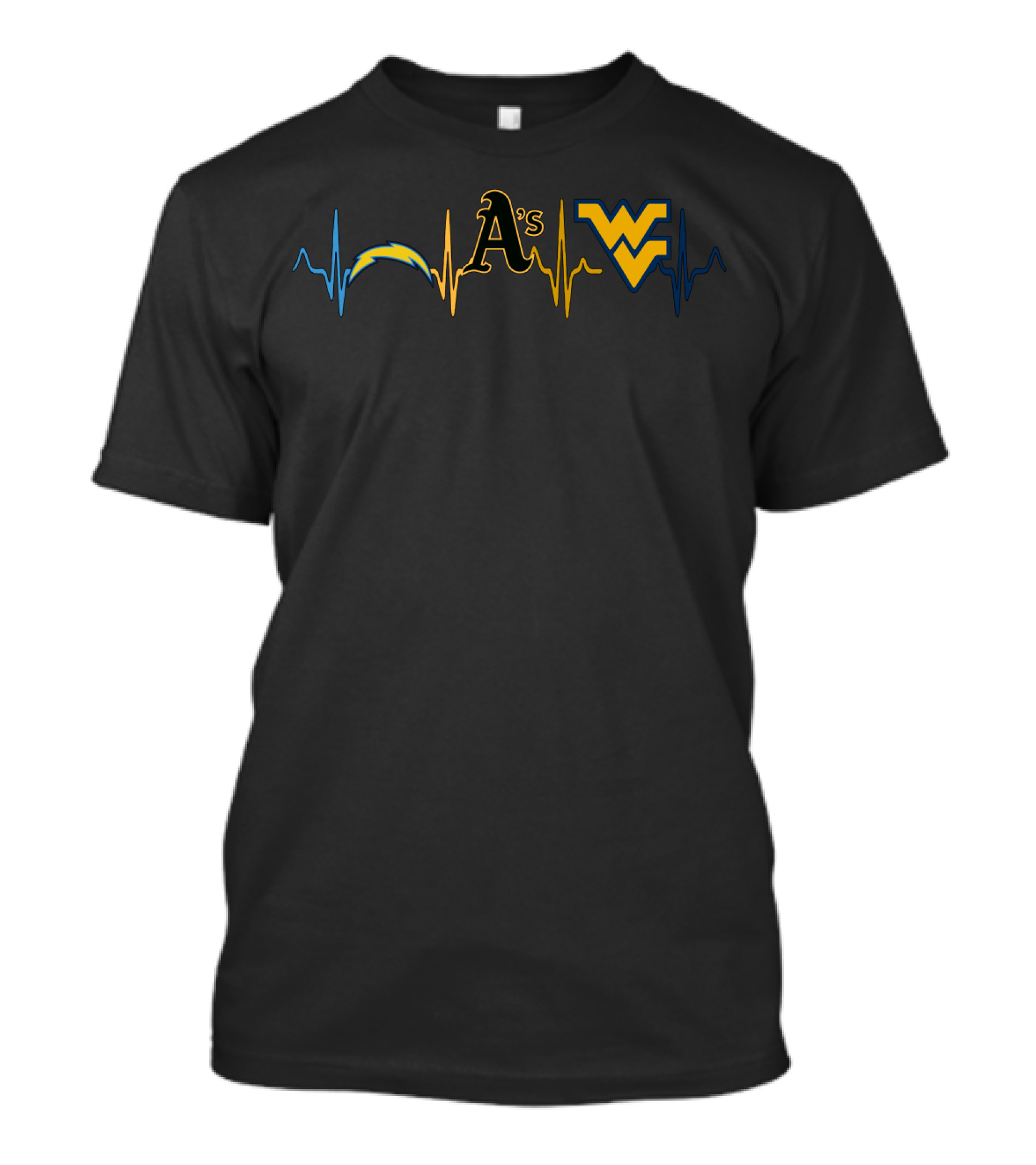 Love Chargers Athletics Wvm A's Heartbeat Icons T-Shirt